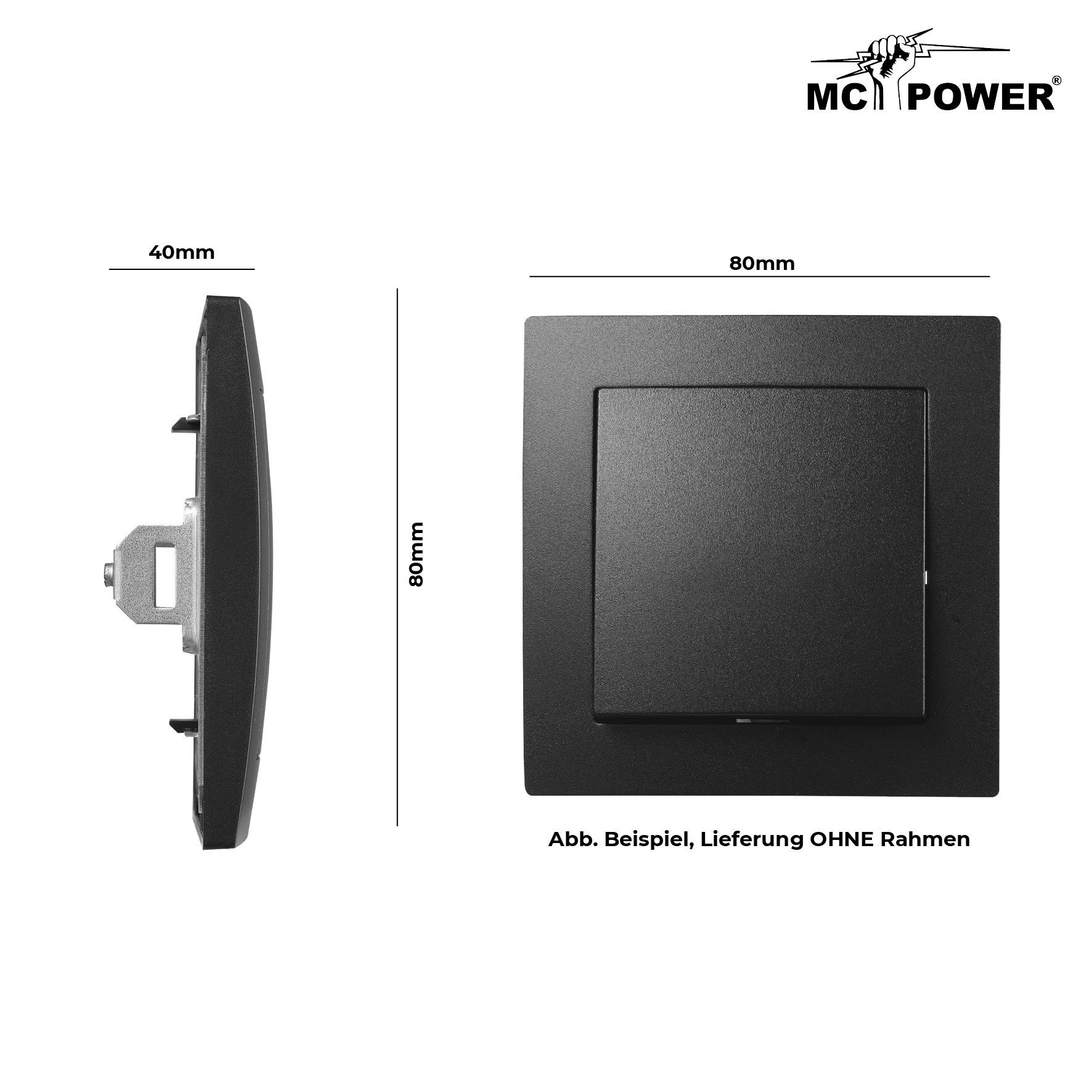 Blindabdeckung / Blende McPower "Flair", SW - Bild 2