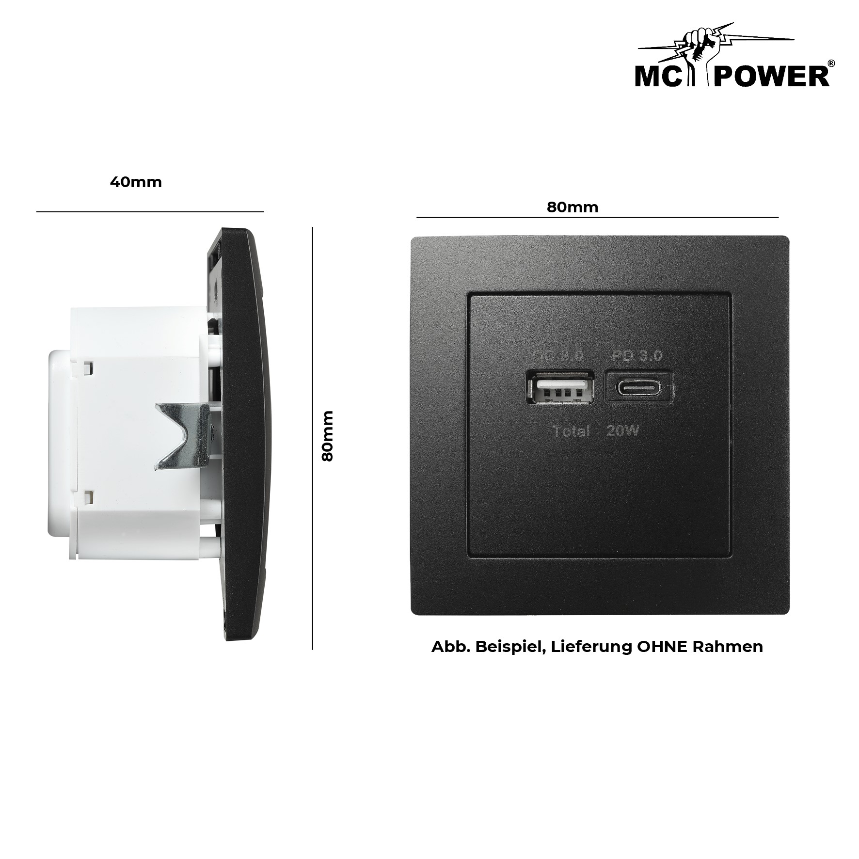 USB-Ladedose McPower "Flair", SW - Bild 2