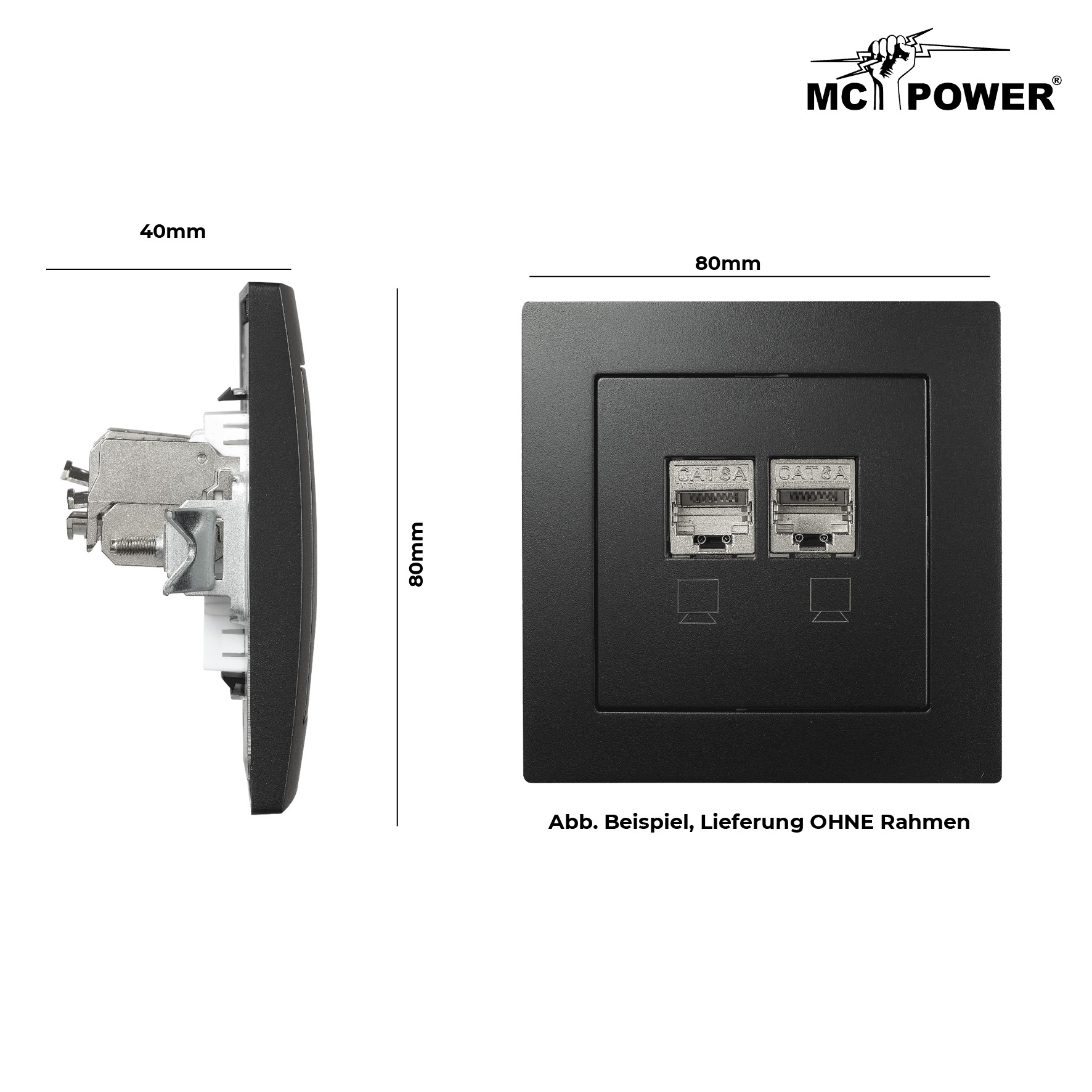 Netzwerk-Dose McPower "Flair", SW - Bild 2