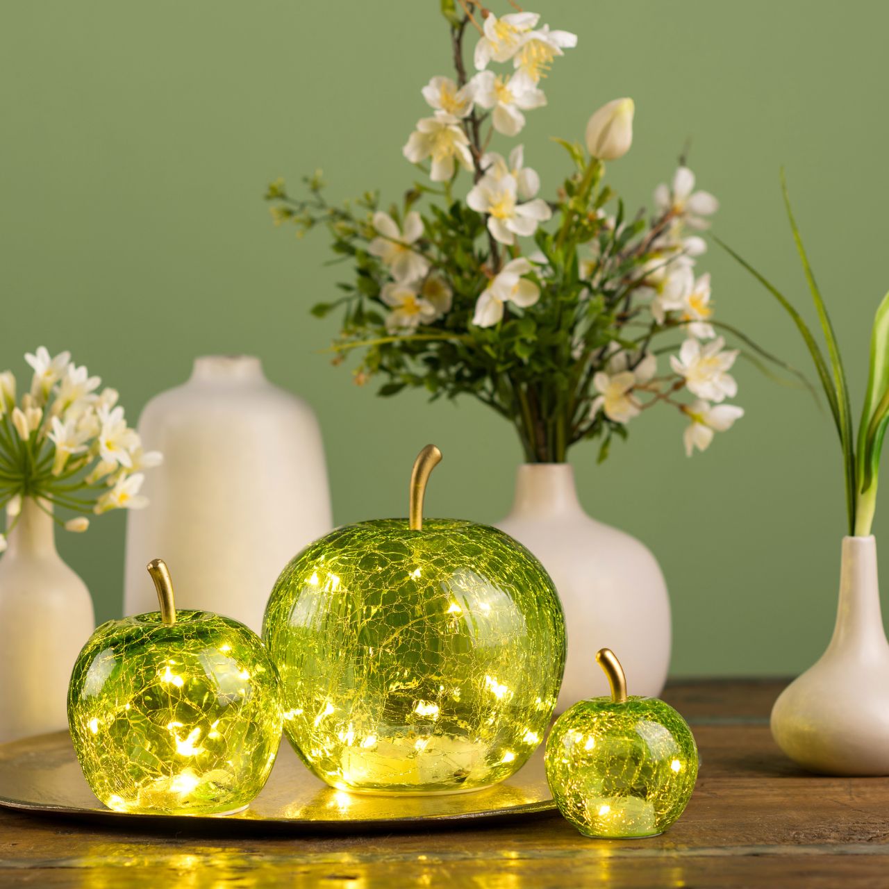Apfel mit 10LED`s Hellgrün - Bild 1
