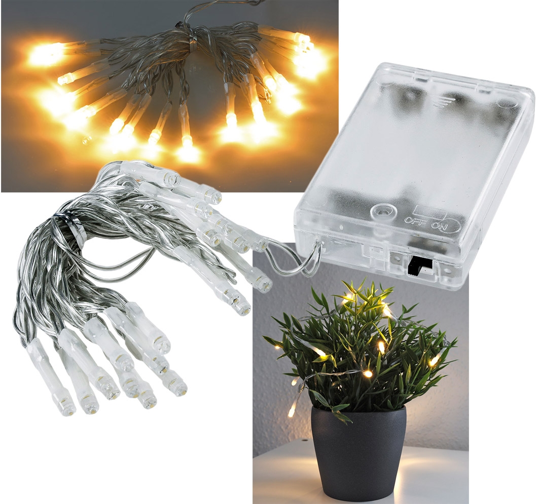 LED Batterie-Lichterkette "CT-BK20l" 20 LED`s 2m warmweiß X