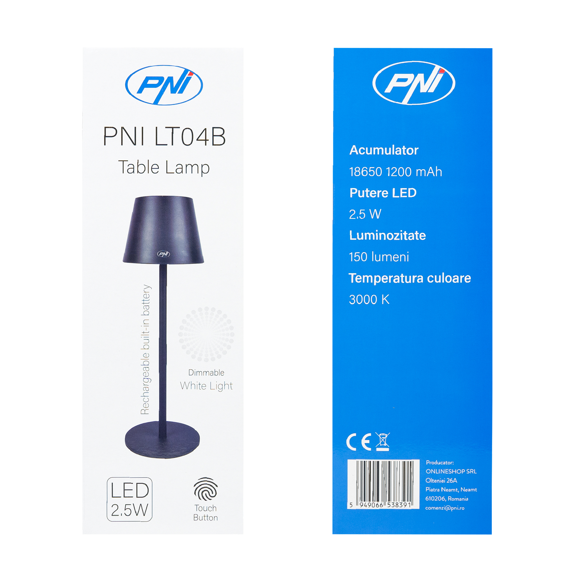 LT04B dimmbar Akku Tischleuchte Touch LED USB  für Innen & Außen Kabellos X - Bild 5