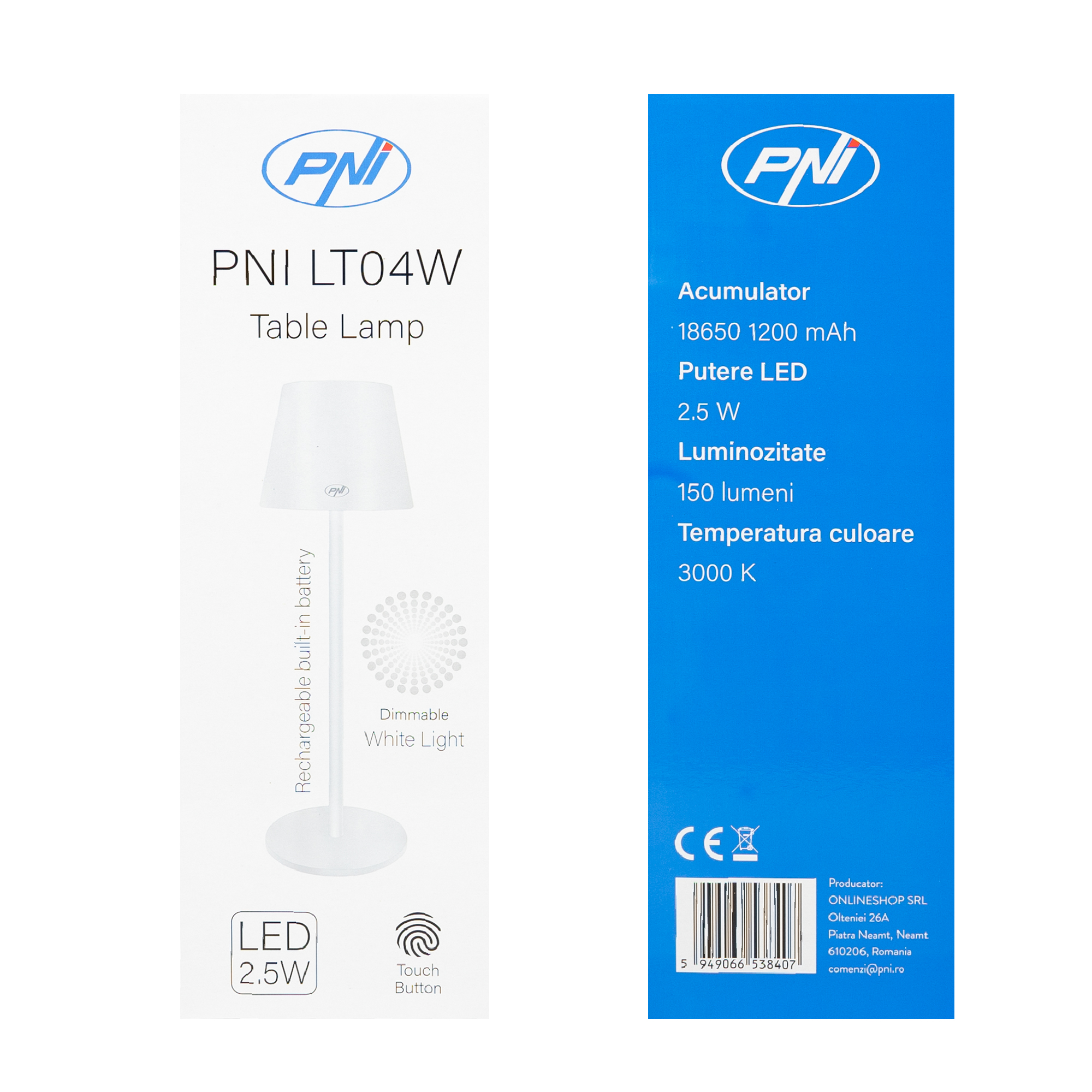 LT04W dimmbar Akku Tischleuchte Touch LED USB  für Innen & Außen Kabellos X - Bild 5