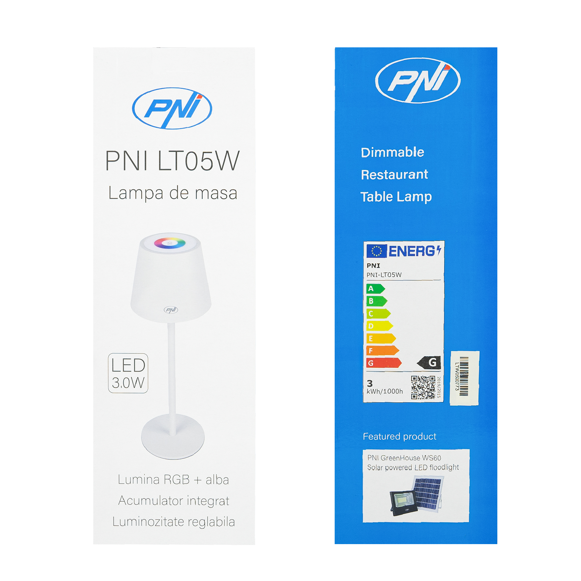 LT05W Tischleuchte Touch weiß 3W Licht weiß+RGB 1800 mAh USB-C 200 Lumen dimmbar X - Bild 8