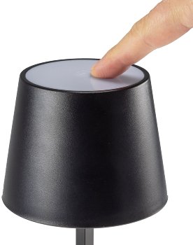 LED Tischleuchte 26cm, Schwarz 3xAAA Batterie, dimmbar, Licht Warmweiß X - Bild 1