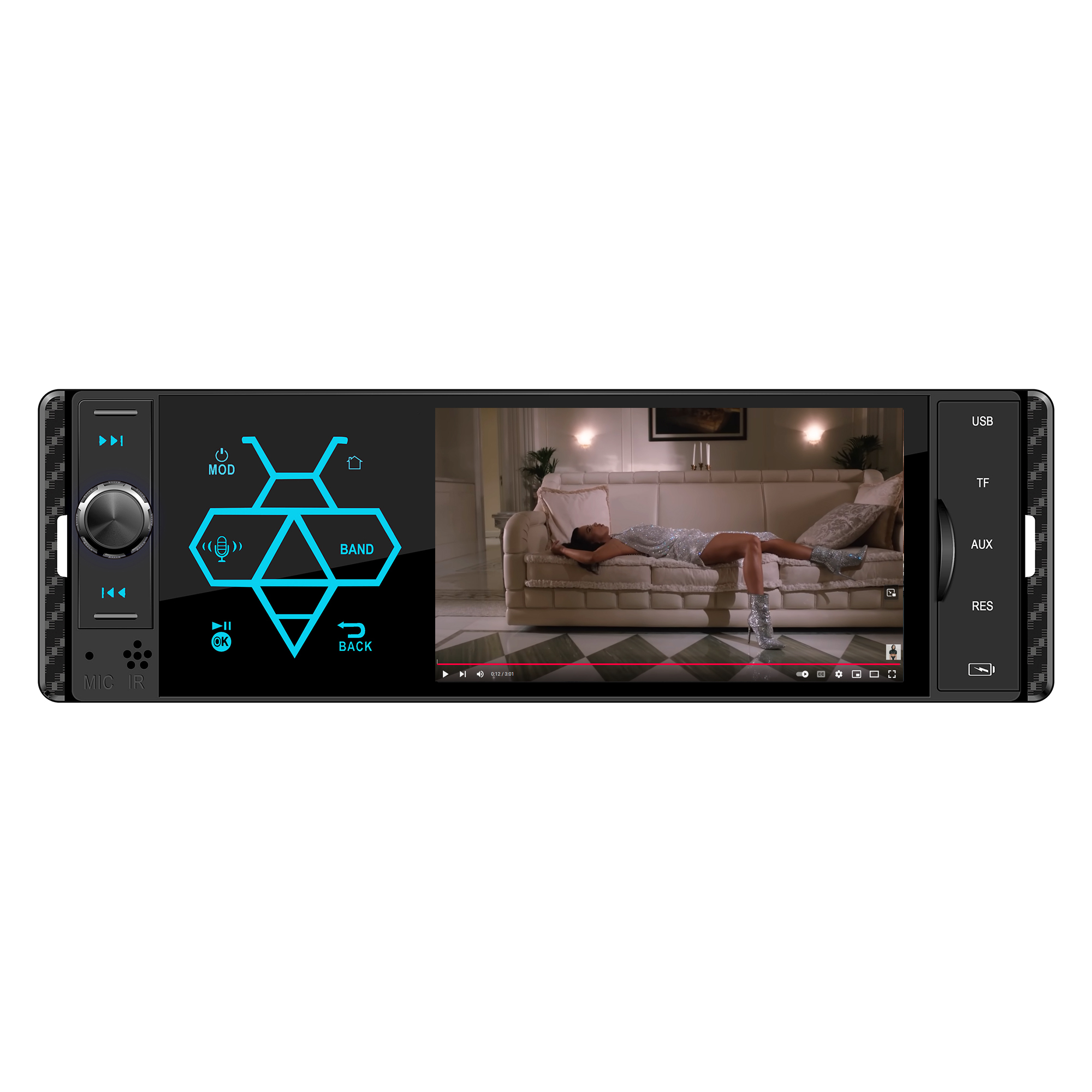 Auto-MP5-Player PNI Clementine 9550 1DIN-Display 4 Zoll 50Wx4, Bluetooth, UKW-Radio, Carplay, RDS-Funktion X - Bild 3