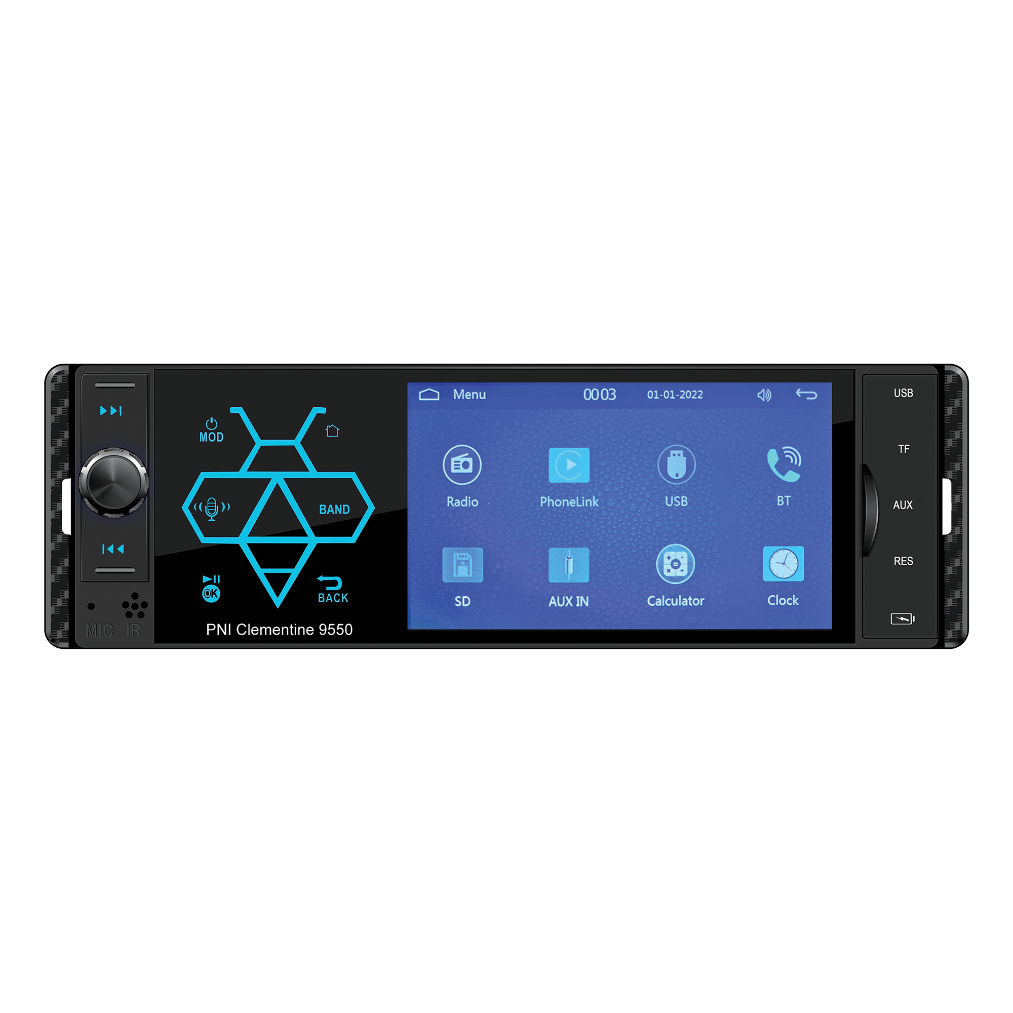 Auto-MP5-Player PNI Clementine 9550 1DIN-Display 4 Zoll 50Wx4, Bluetooth, UKW-Radio, Carplay, RDS-Funktion X - Bild 4