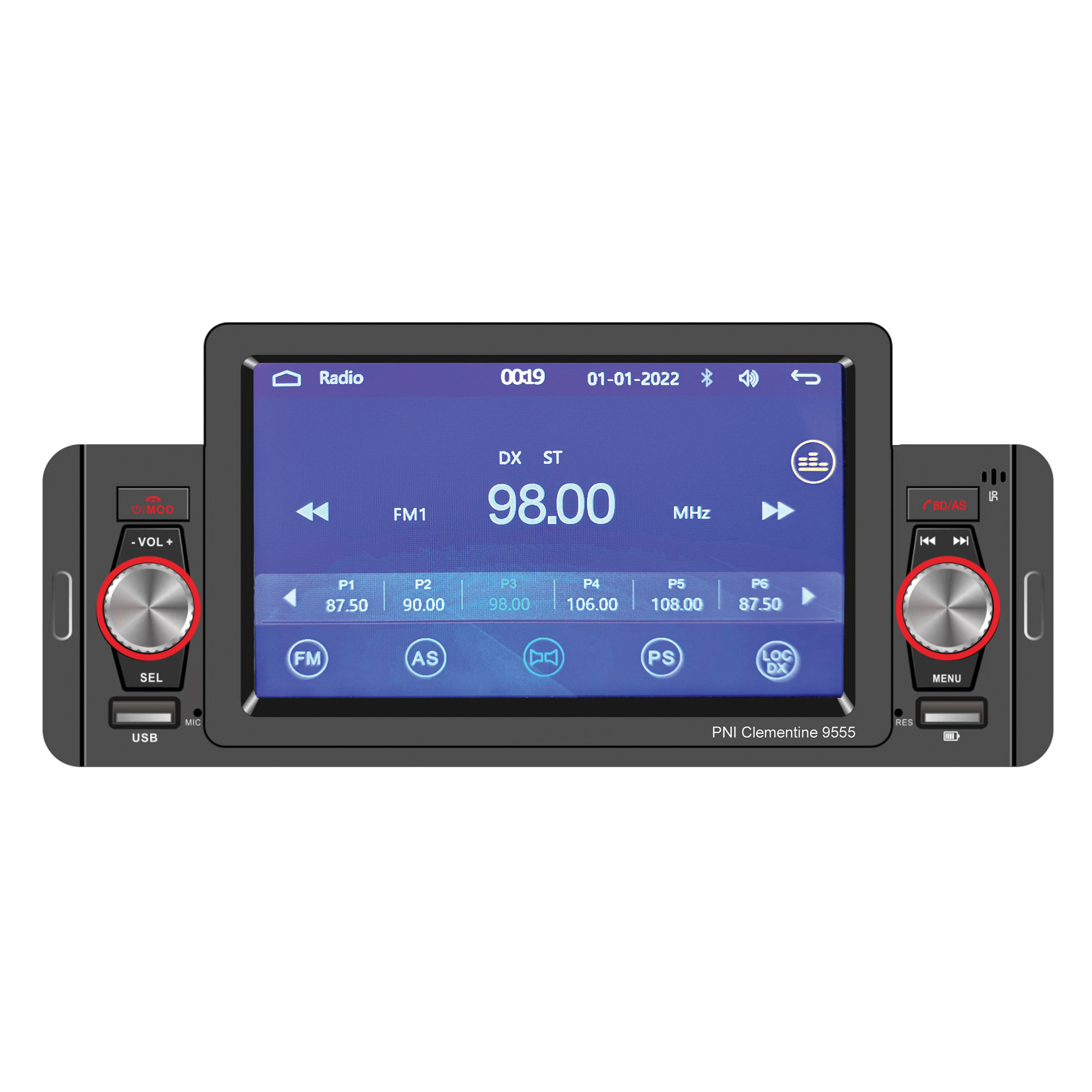 Car MP5 player PNI Clementine 9555 1DIN display 5 inch 4 x 50W, Bluetooth, FM radio, Carplay, RDS function X - Bild 4