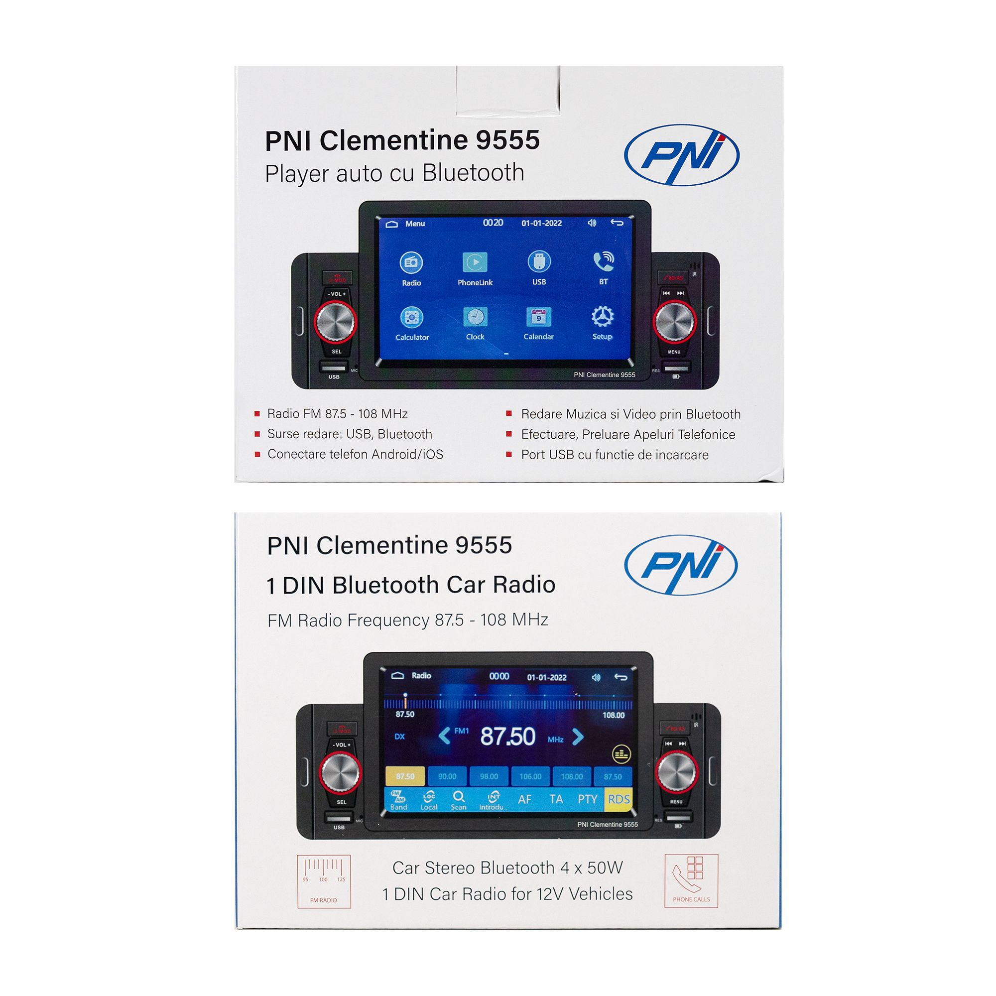 Car MP5 player PNI Clementine 9555 1DIN display 5 inch 4 x 50W, Bluetooth, FM radio, Carplay, RDS function X - Bild 9