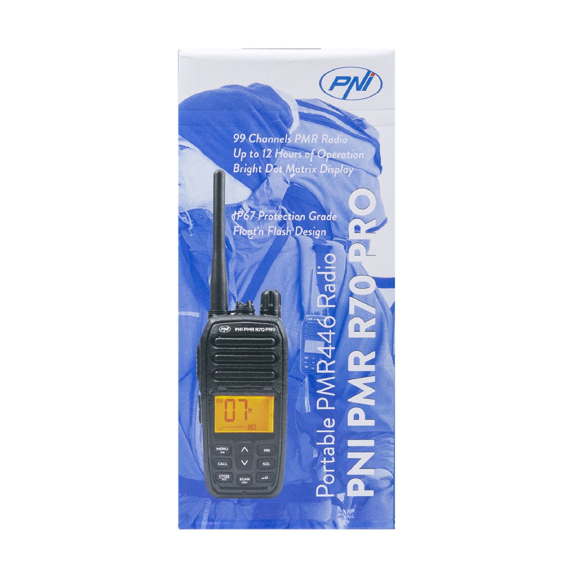 PNI R70PRO PMR Funkgerät 16 CH 0,5 W, 99 PC-programmierbare Kanäle, 50 CTCSS- und 166 DCS-Töne, IP67 X - Bild 1