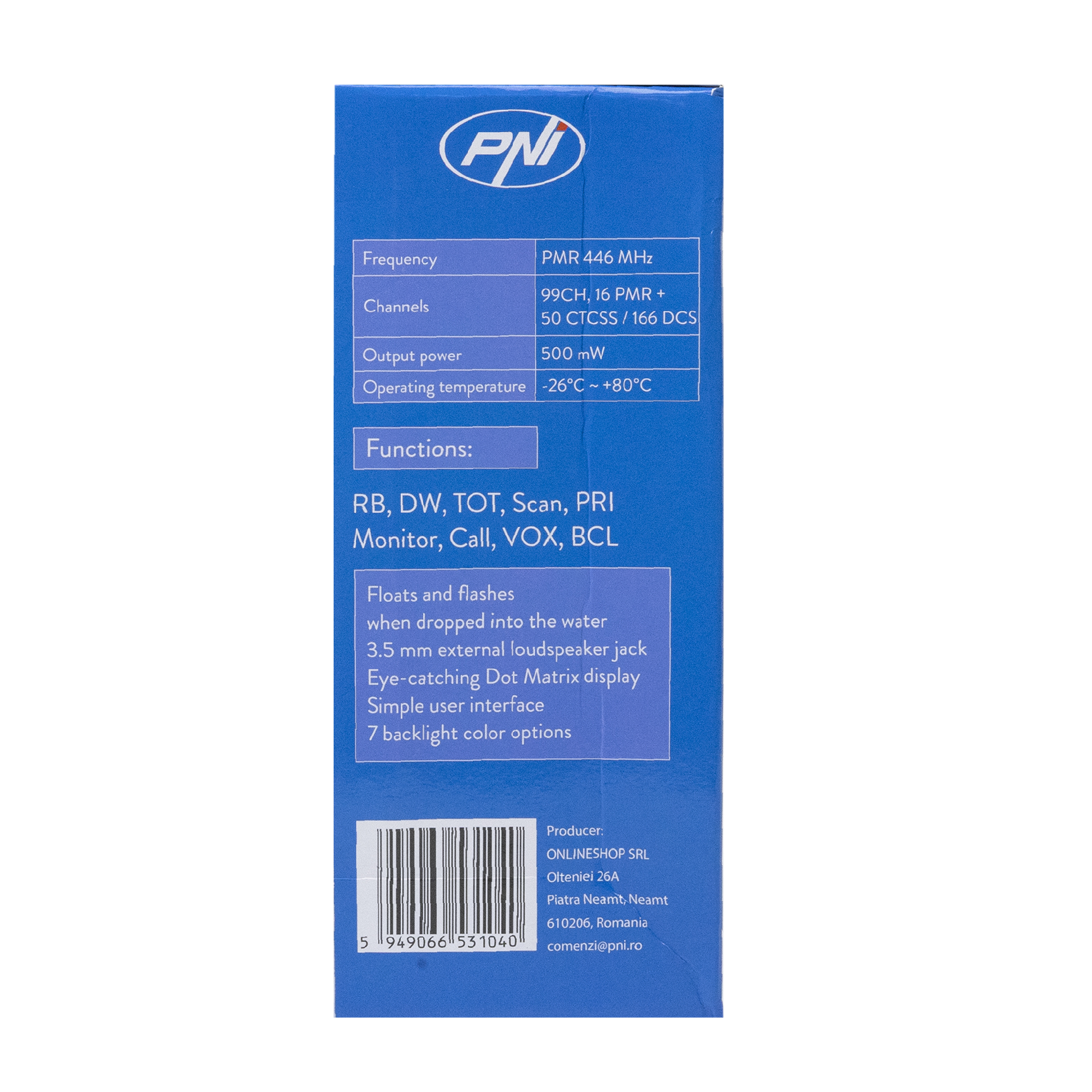 PNI R70PRO PMR Funkgerät 16 CH 0,5 W, 99 PC-programmierbare Kanäle, 50 CTCSS- und 166 DCS-Töne, IP67 X - Bild 6