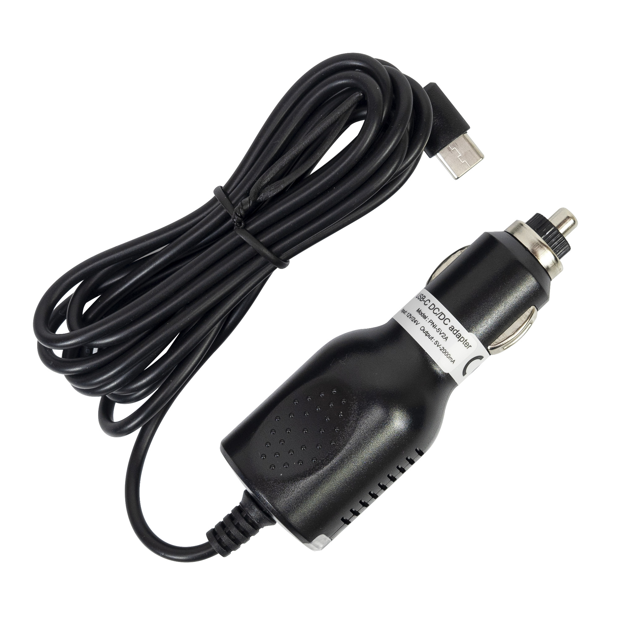 PNI Autoladegerät mit  USB-C Stecker 12V/24V - 5V 2A, für  Mobiltelefone, GPS Geräte 190 cm X