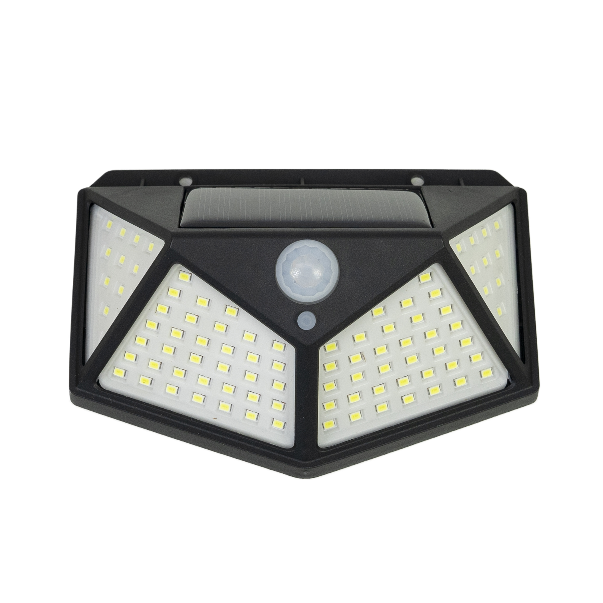 PNI WS10 LED-Solarlampe 100 LEDs, 600 lm, PIR-Winkel 120 Grad, Akku 1800 mAh, Wandmontage