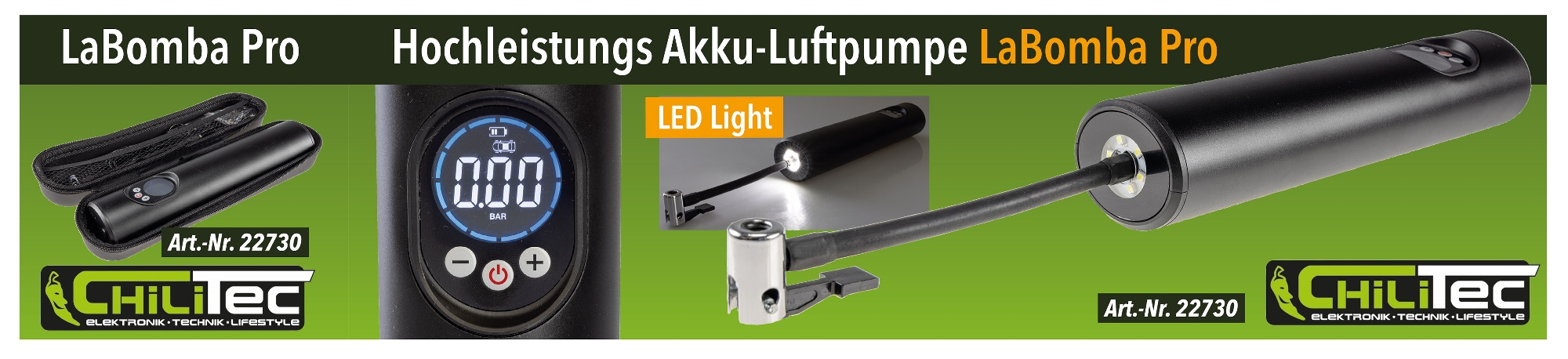 Hochleistungs Luftpumpe "LaBomba Pro" LiIon Akku, Display X - Bild 8