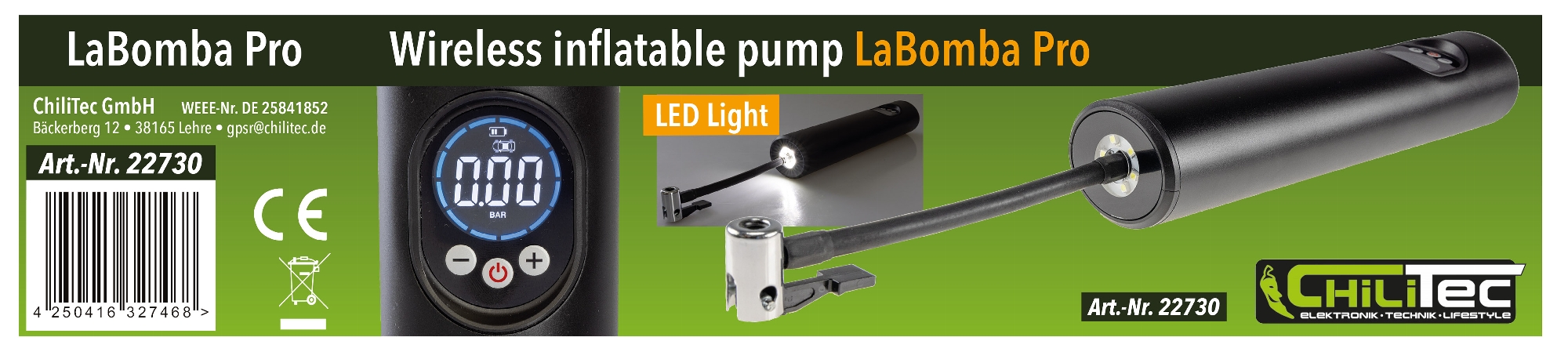 Hochleistungs Luftpumpe "LaBomba Pro" LiIon Akku, Display X - Bild 9
