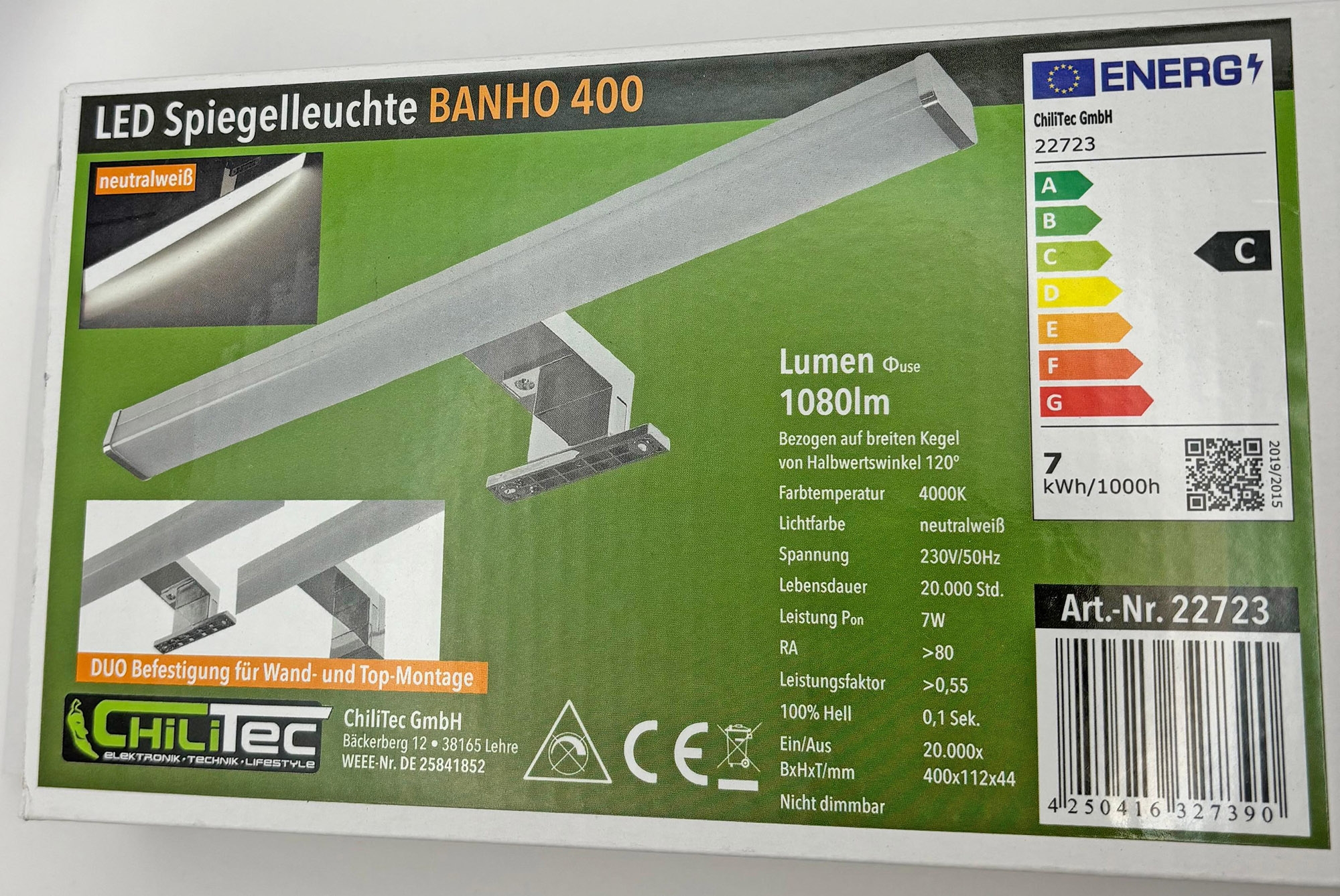 LED Spiegelleuchte "Banho 400" 230V, 7W, 1080lm, 40cm, Neutralweiß X - Bild 9