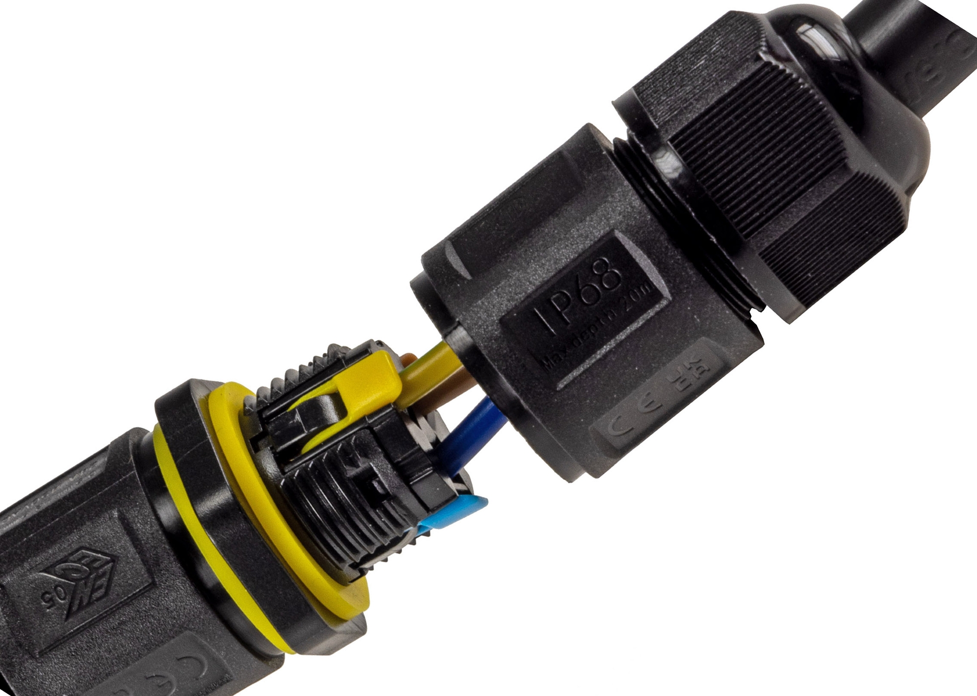 Kabelverbinder 3-polig, IP68, 450V/24A Klemmanschluss, für Kabel Ø 6-11mm X - Bild 2