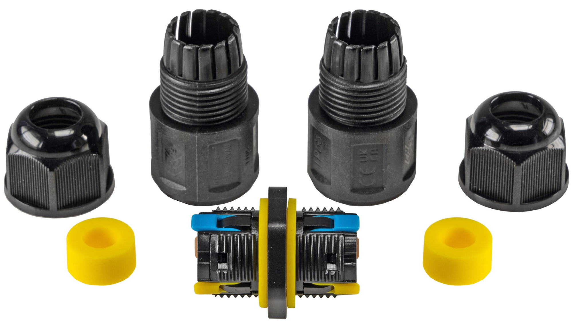Kabelverbinder 3-polig, IP68, 450V/24A Klemmanschluss, für Kabel Ø 6-11mm X - Bild 3
