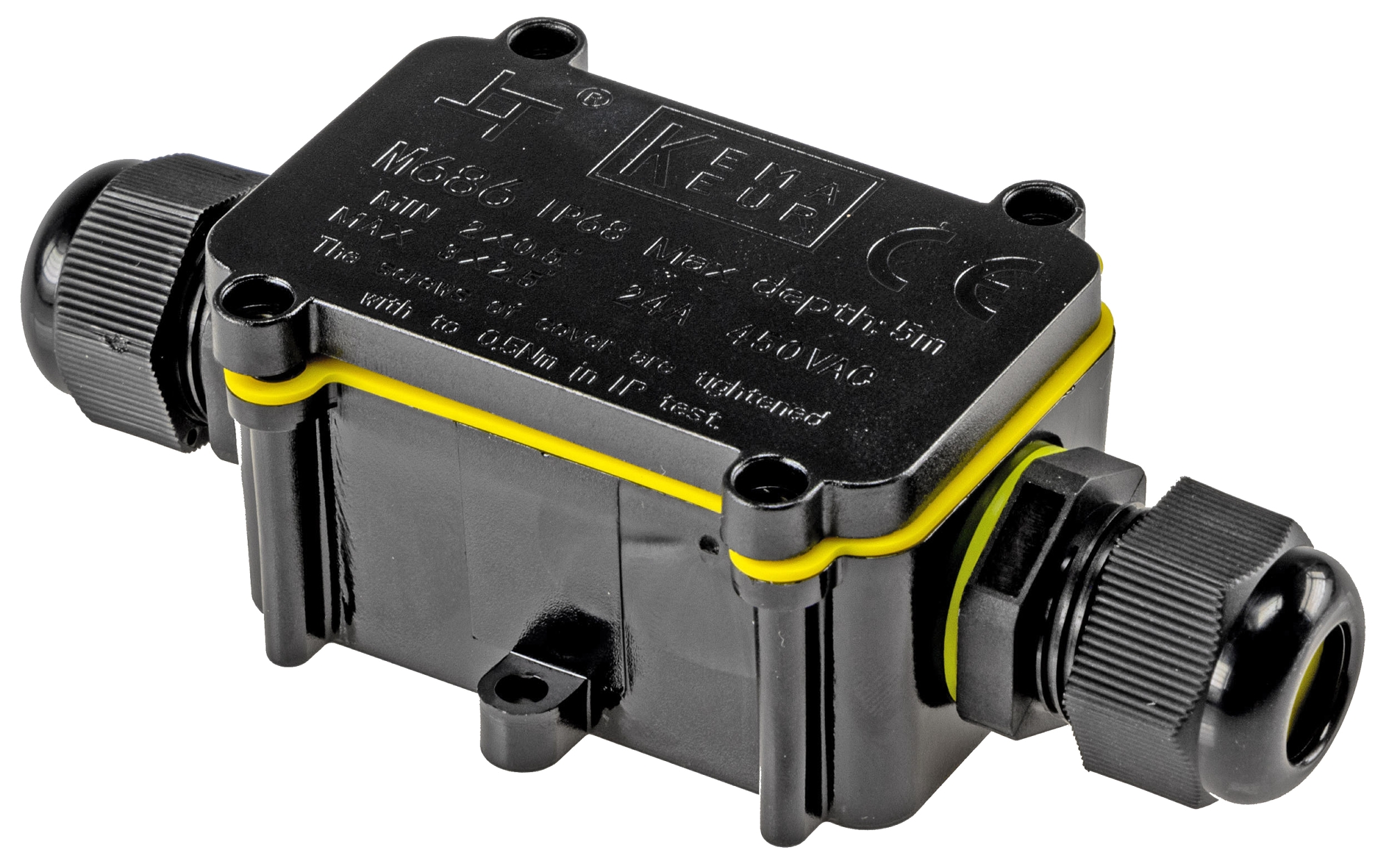 Kabelverbinderbox, 2 Anschlüsse, IP68 450V, Ø 6-11mm für Erdkabel, wasserdicht  - Bild 1