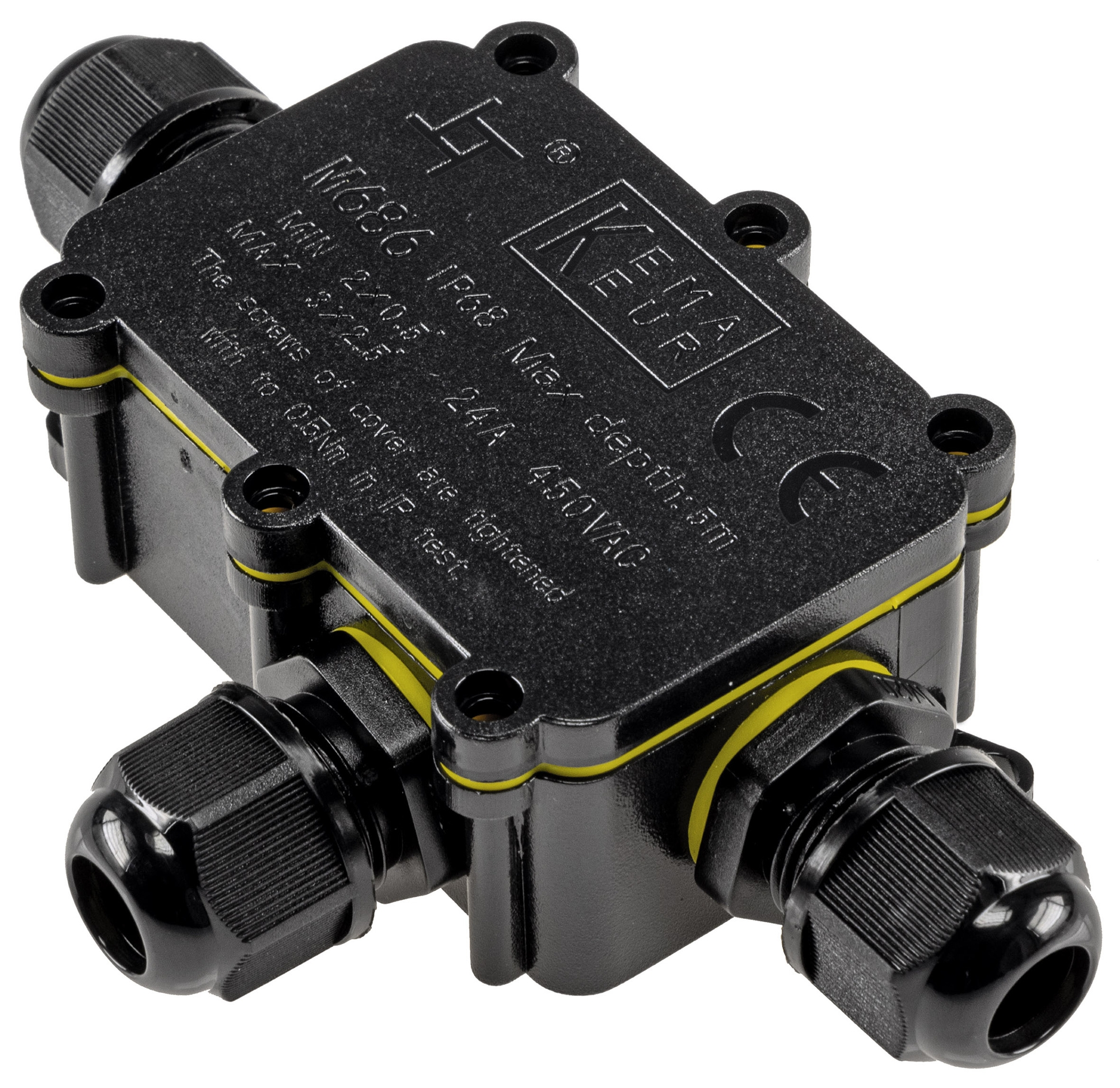 Kabelverbinderbox, 3 Anschlüsse,450V/24V IP68, Ø 6-11mm für Erdkabel, wasserdicht X