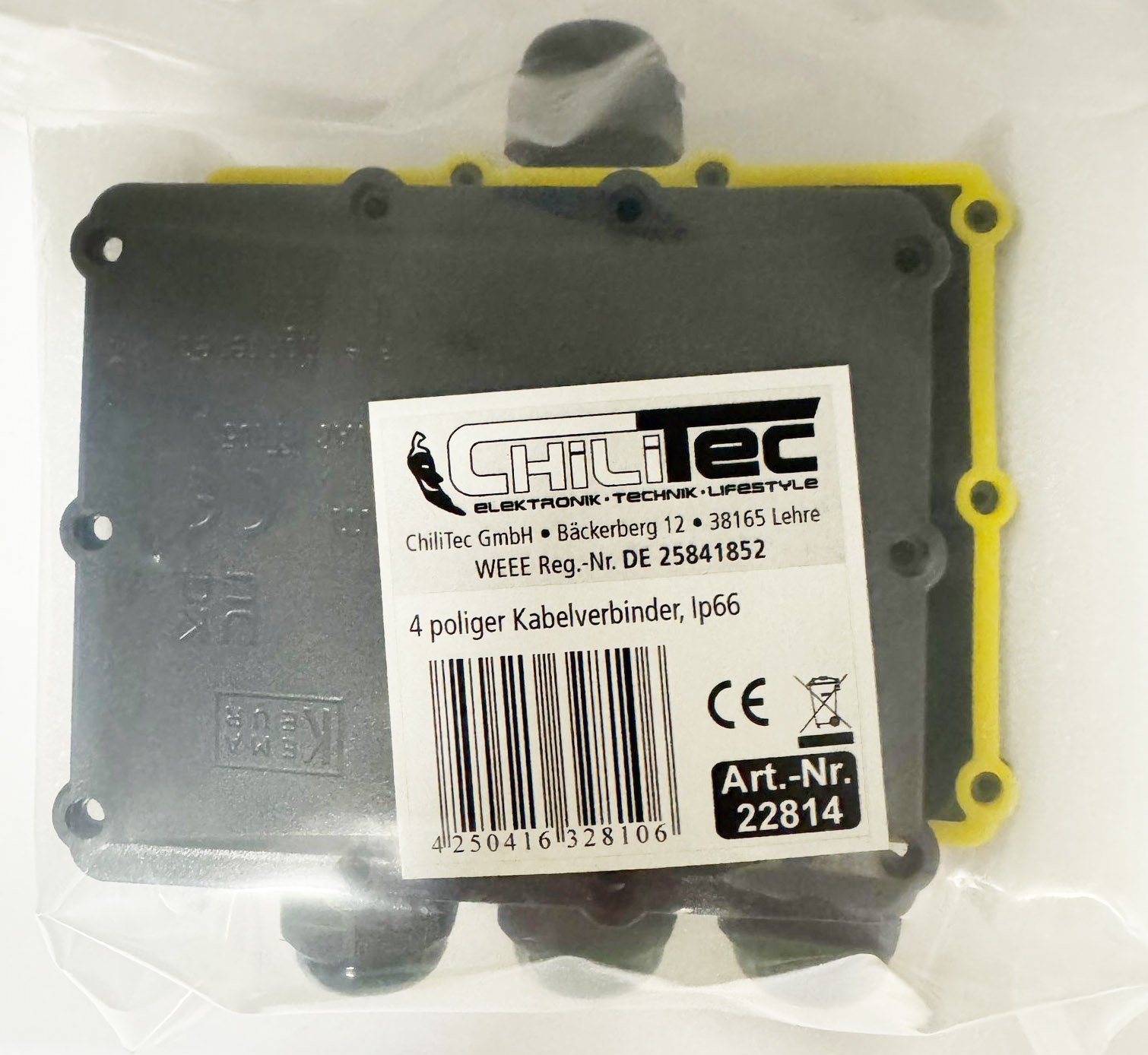 Kabelverbinderbox, 4 Anschlüsse, IP68 450V, 1x Eingang, 3x Ausgang X - Bild 3