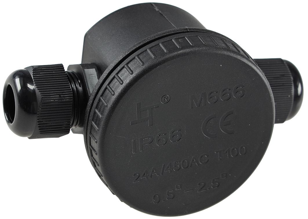 Kabelverbinderdose, 2 Anschlüsse, IP66 12V bis 230V, wasserdicht X