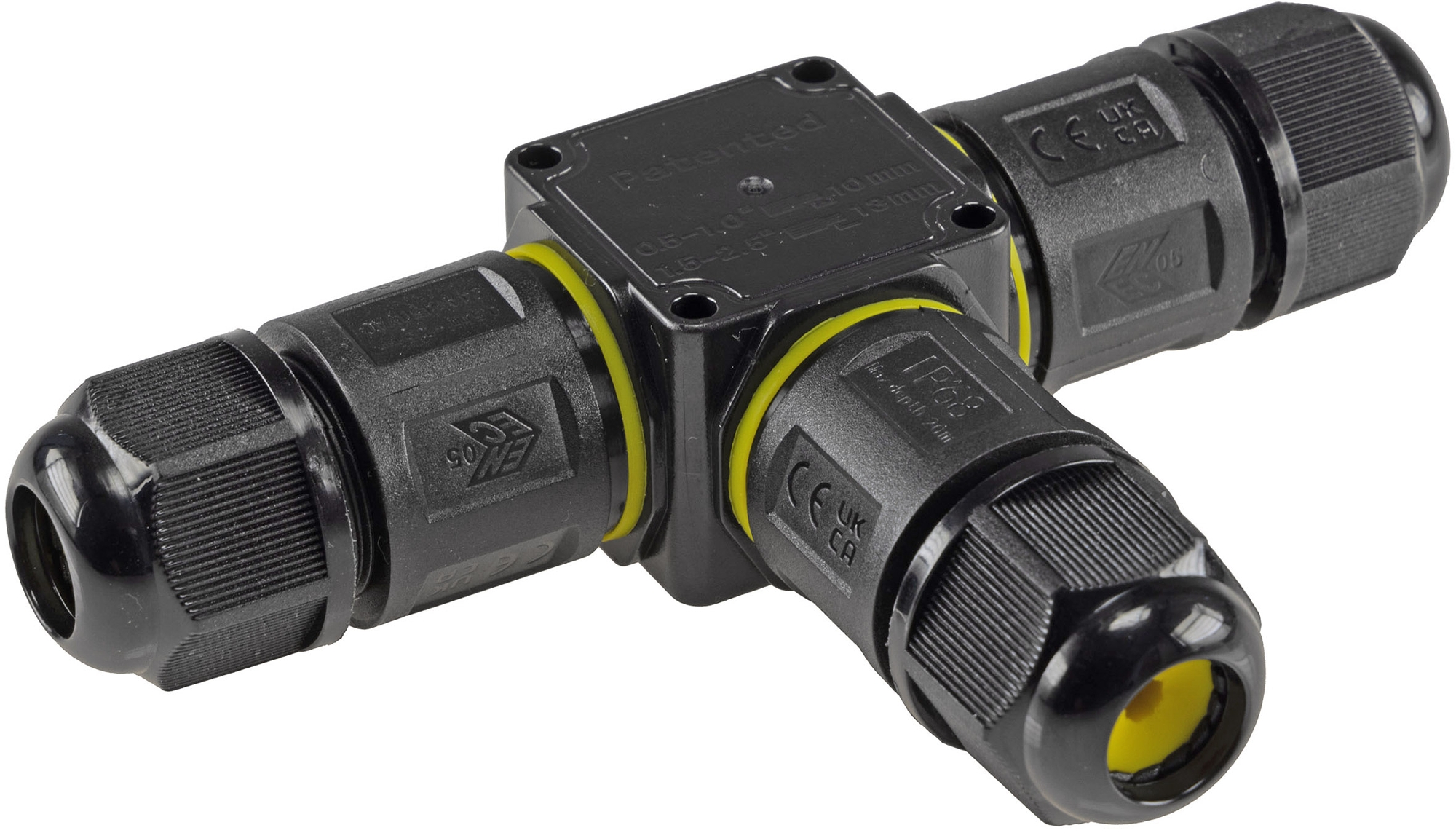 Kabelverbinder T-Form, IP68, 450V/24A Klemmanschluss, für Kabel Ø 6-11mm X