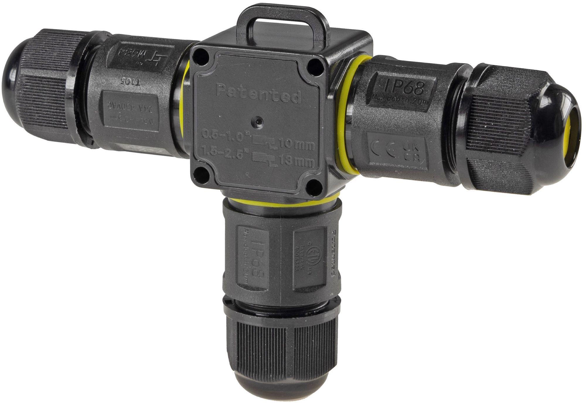 Kabelverbinder T-Form, IP68, 450V/24A Klemmanschluss, für Kabel Ø 6-11mm X - Bild 2