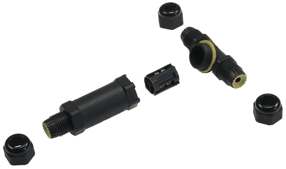 Kabelverbinder T-Form, IP68, 450V/32A Schraubanschluss, für Kabel Ø 8-12mm X - Bild 1