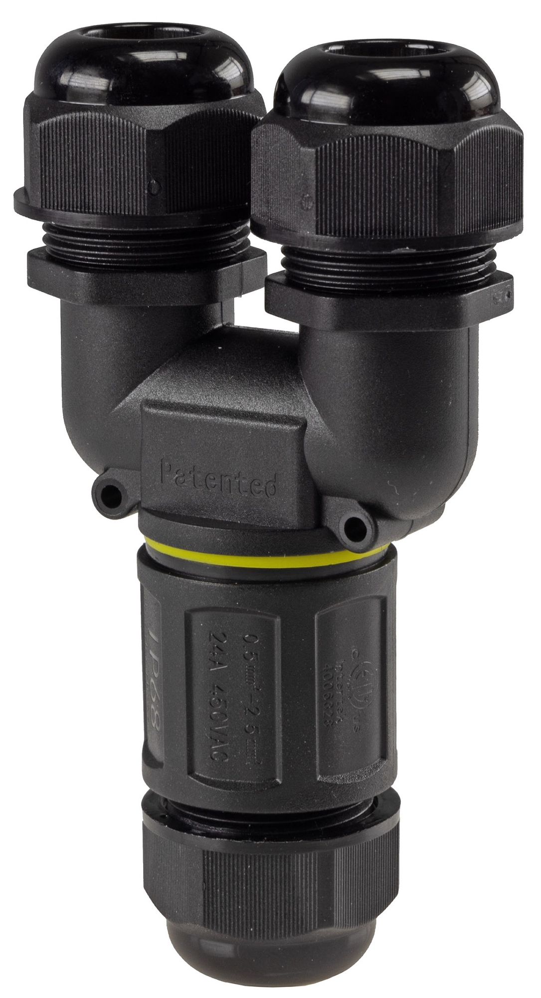 Kabelverbinder Y-Form, IP68, 450V/24A Schraubanschluss, für Kabel Ø 8-12mm X - Bild 2