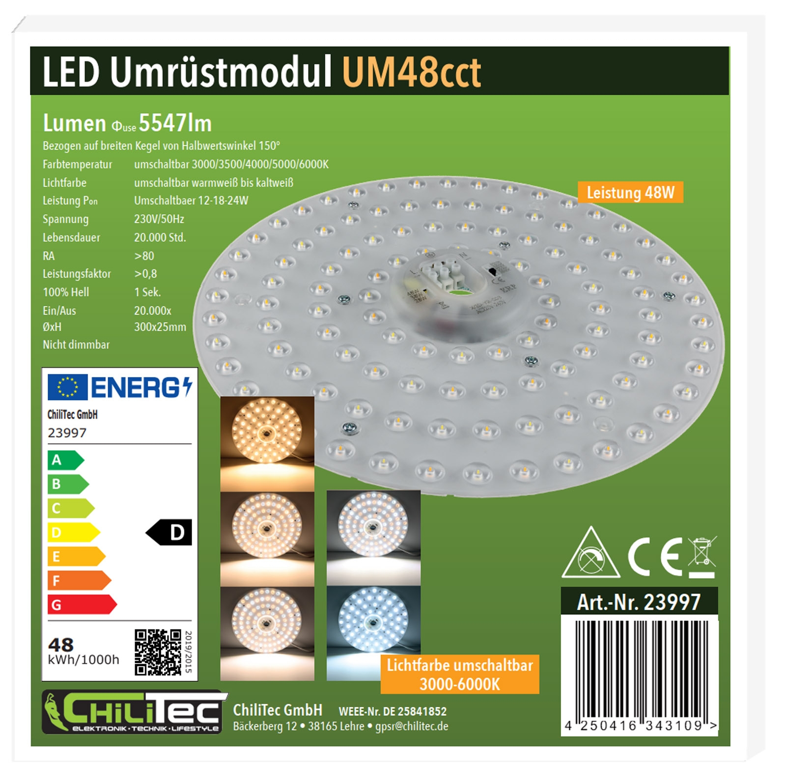 LED Umrüstmodul "UM48cct" für Leuchten Ø 30cm, 48W, Magnethalter X - Bild 9