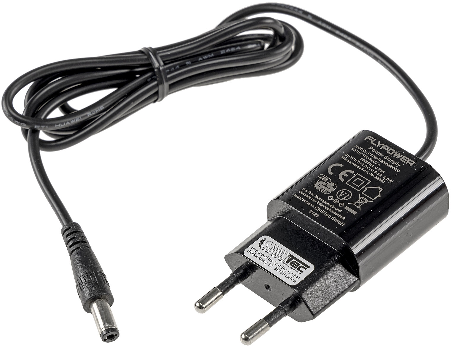 Stecker-Netzteil "CTN-1206n" 110-240V~ >12V=, 500mA / 6W X