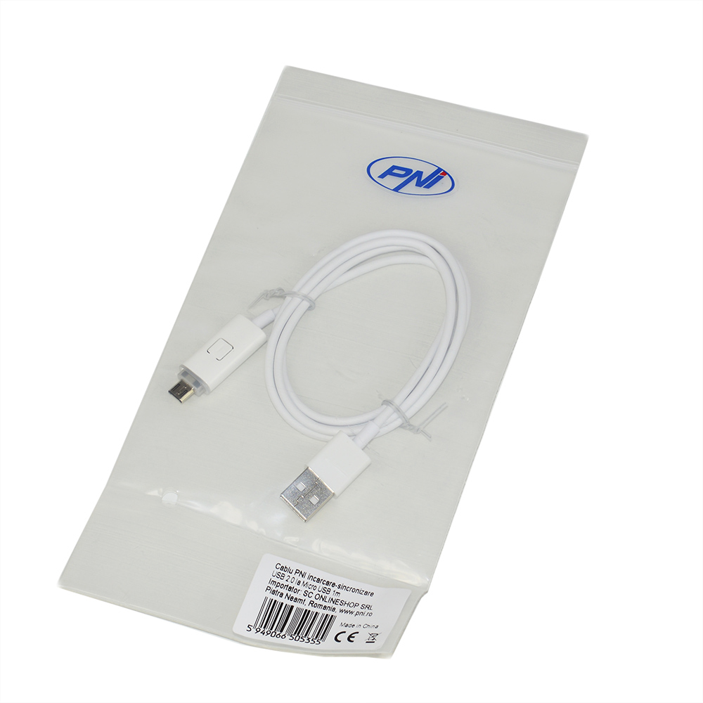Lade / Datenkabel PNI FC100  USB 2.0 USB auf Micro USB 1m - Bild 2