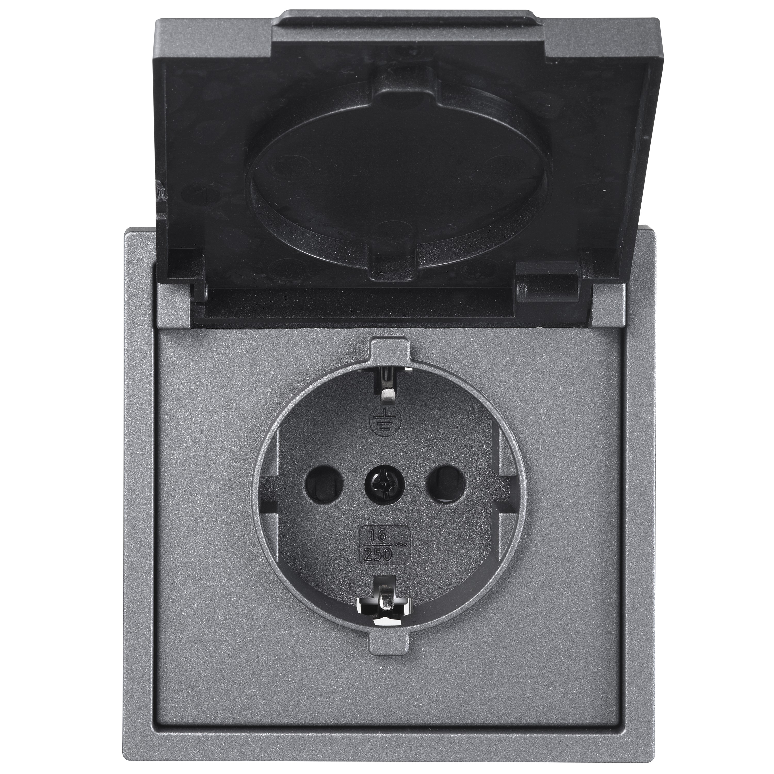Schutzkontakt-Steckdose McPower "Shallow" 250V/16A, UP, IP44, Steckanschluss