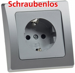 B-Ware DELPHI Schutzkontakt-Steckdose, silber 250V~/ 16A X