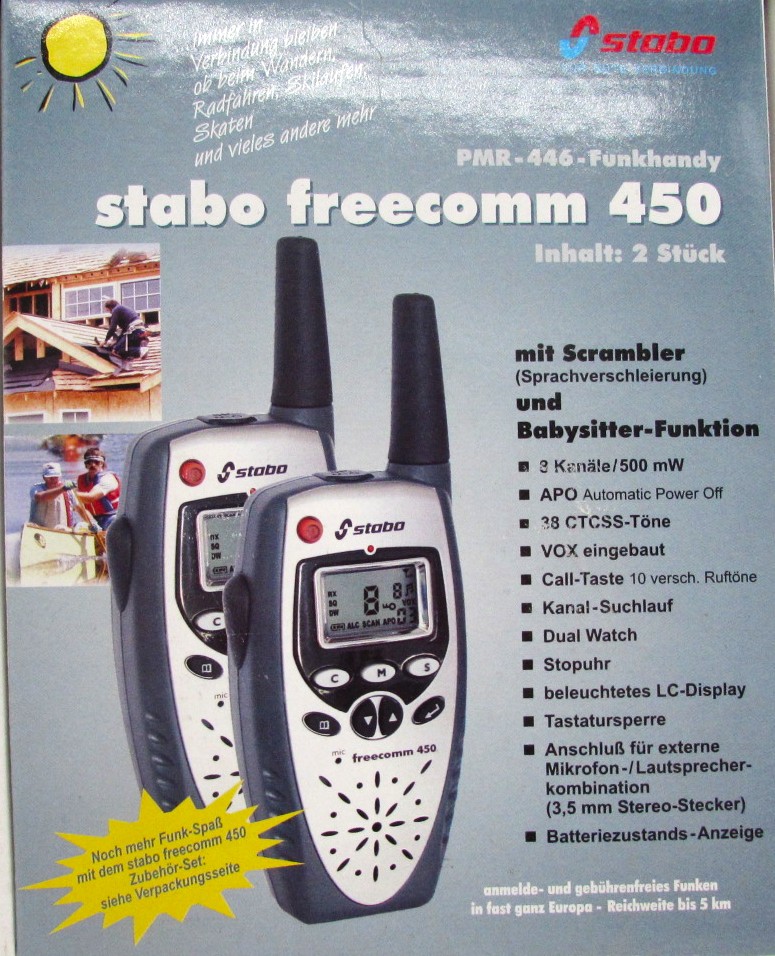 B-Ware Stabo Freecomm 450                    PMR Funk Set X