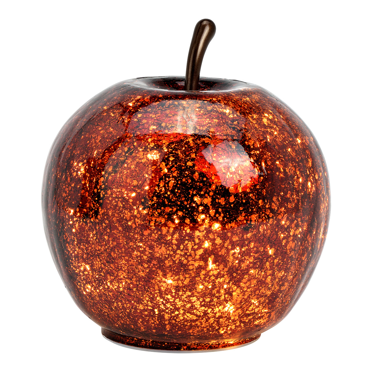 DEKO Apfel mit 20LED`s Metallic Rot