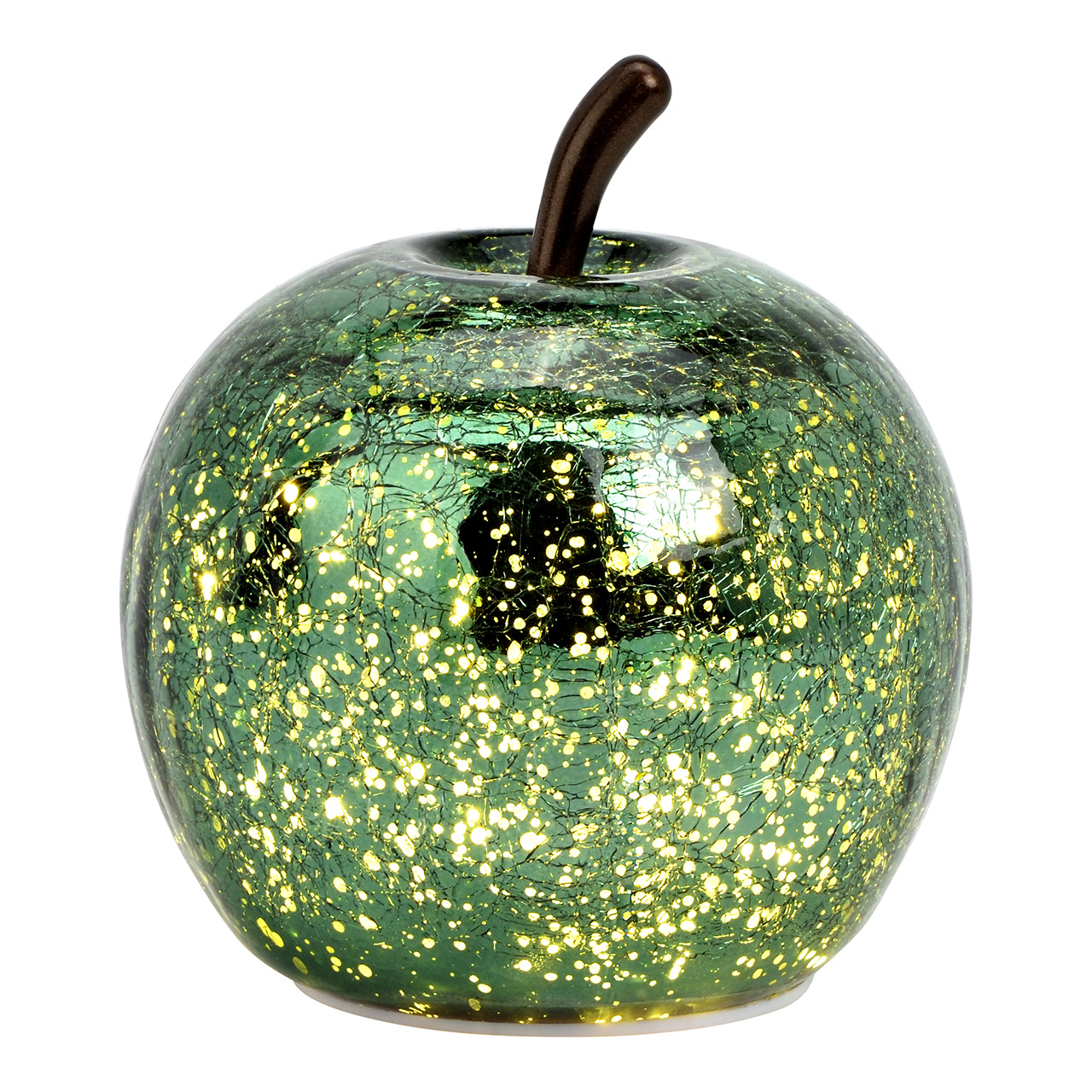 DEKO Apfel mit 10LED`s Metallic Grün