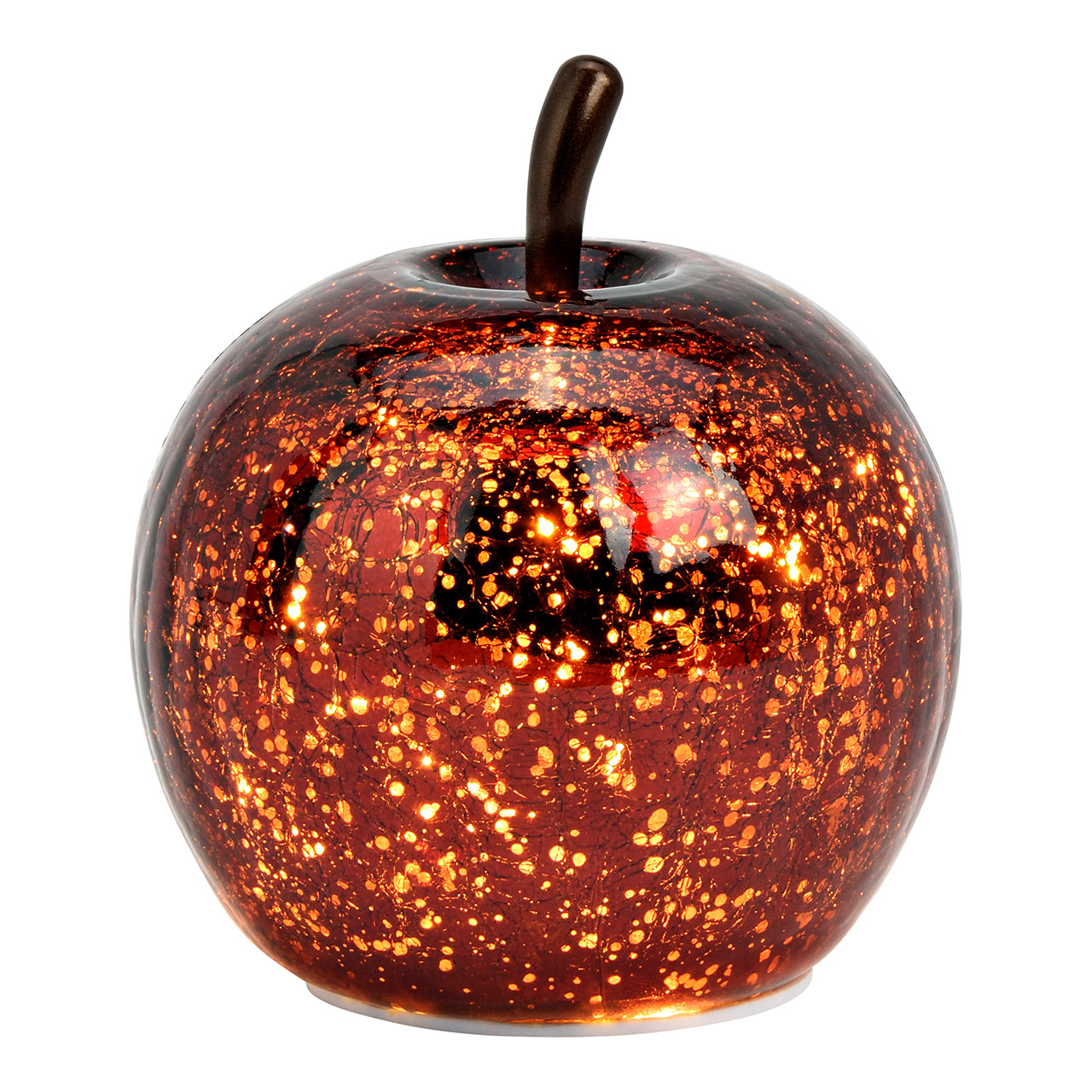 DEKO Apfel mit 10LED`s Metallic Rot