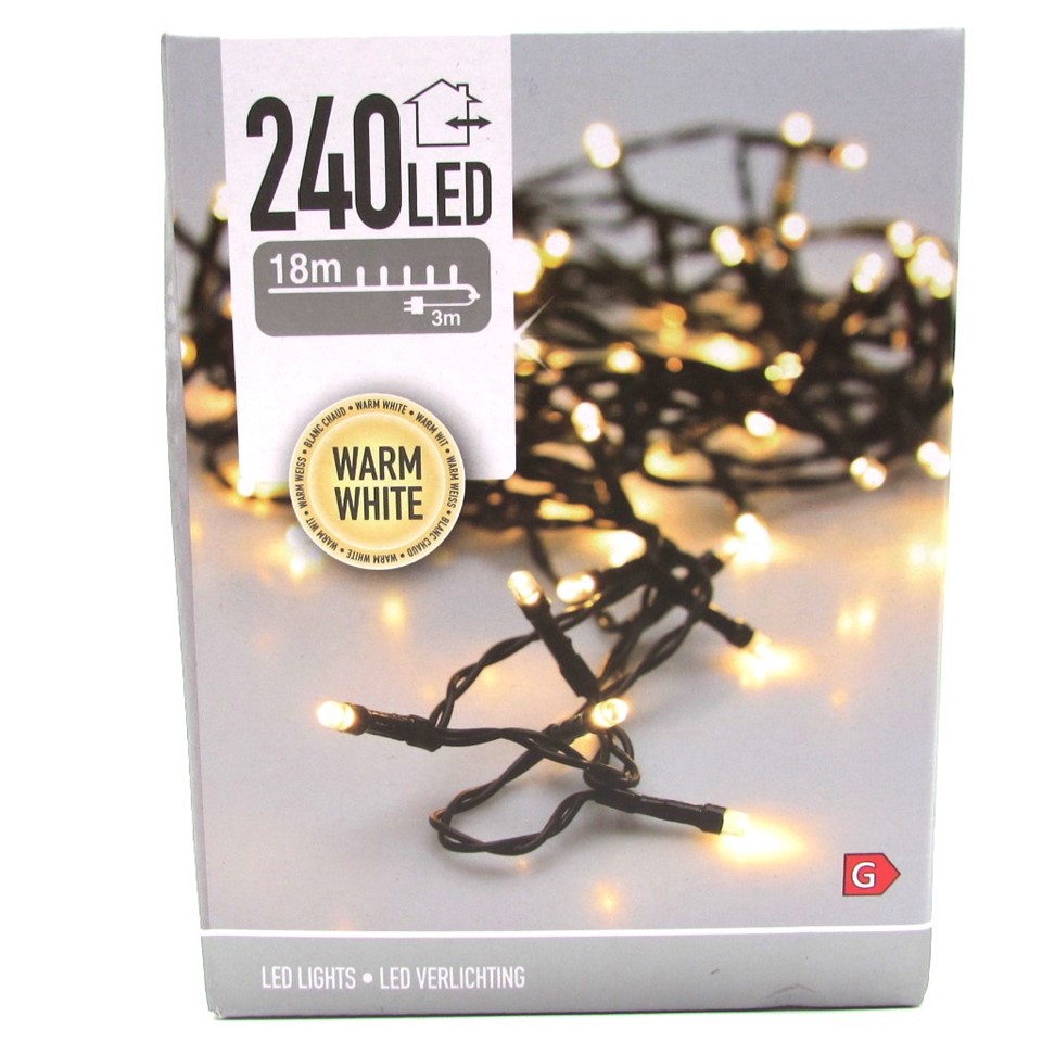 LED Lichterkette 230 Volt 240LED`s warmweiß