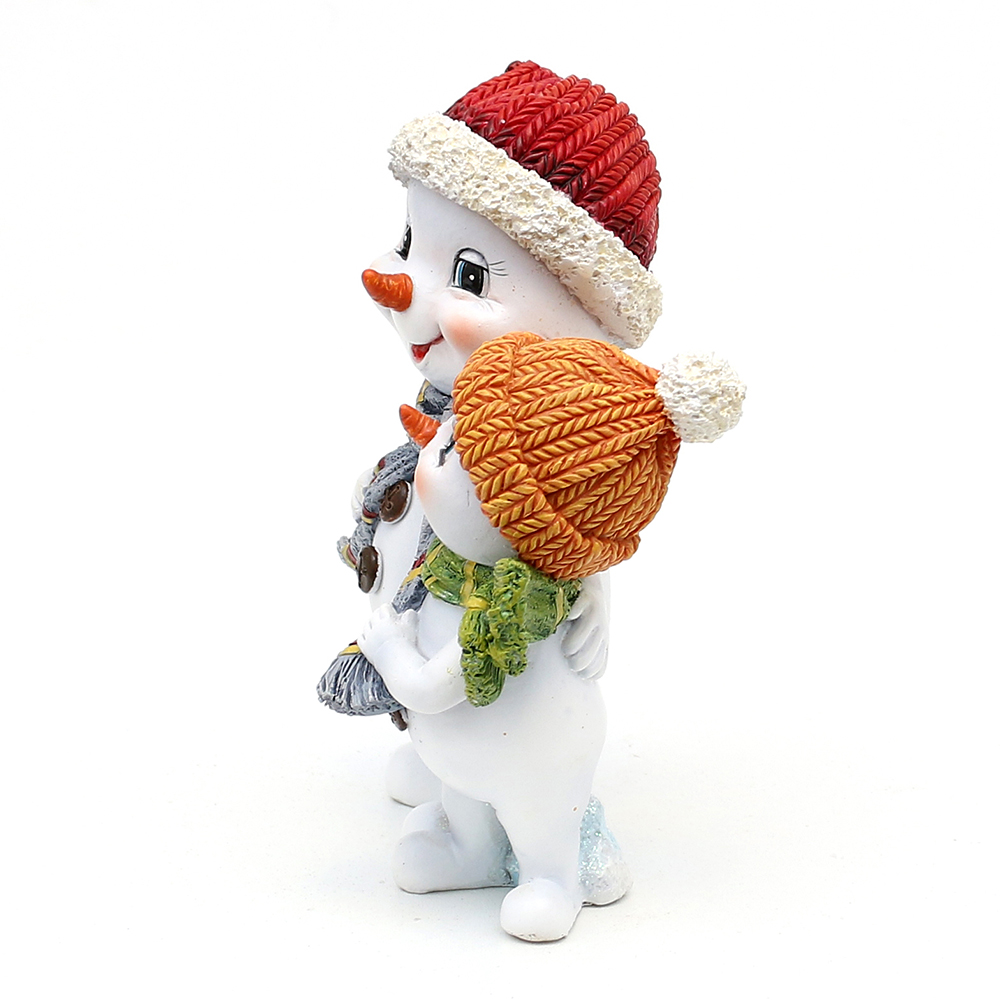 Schneekinderpaar mit Mütze & Schal 11 x 7 x 15 cm - Bild 1