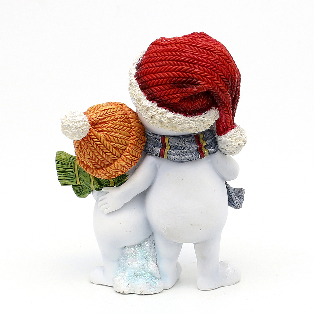Schneekinderpaar mit Mütze & Schal 11 x 7 x 15 cm - Bild 2