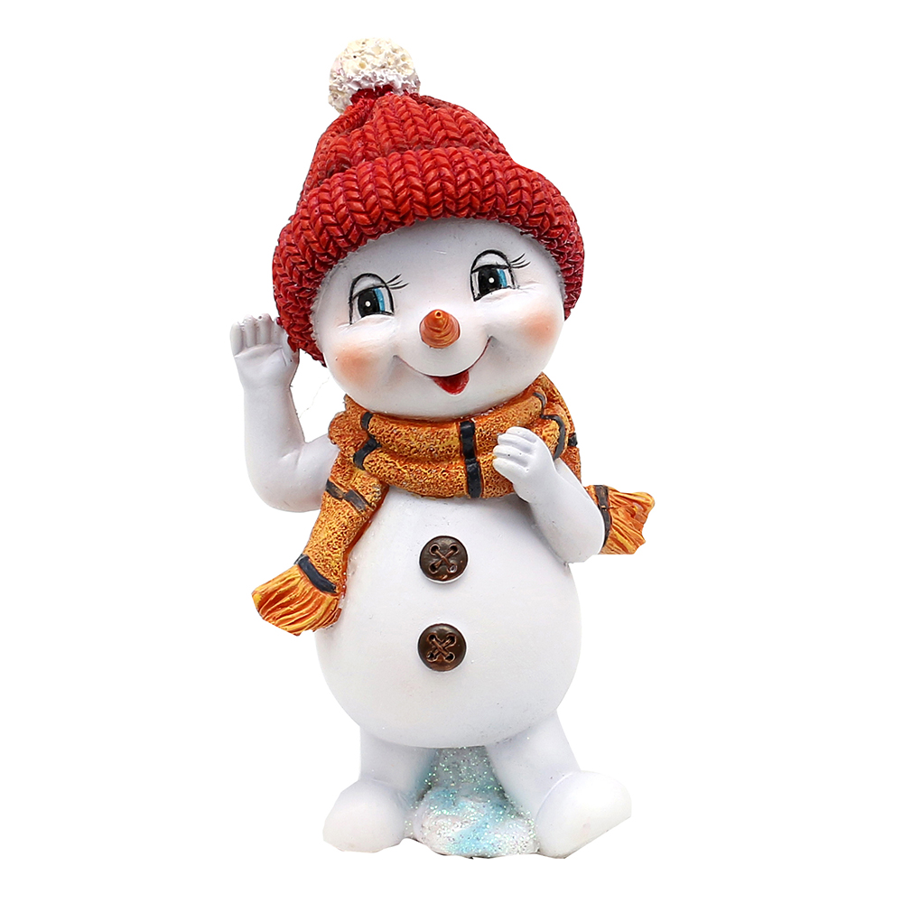 Schneekind mit Mütze & Schal rot 8x6,8x14,5 cm