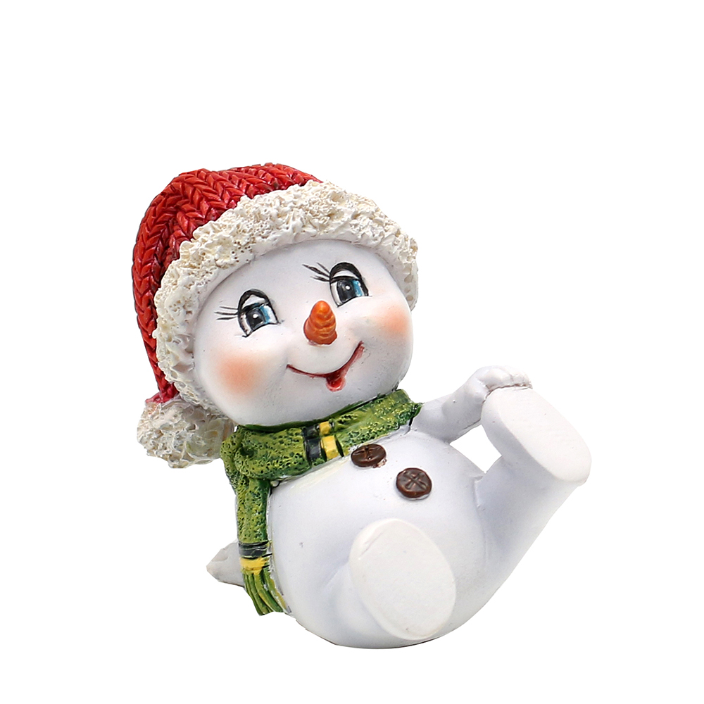 Schneekind mit Mütze & Schal rot 4,7x4,7x8 cm