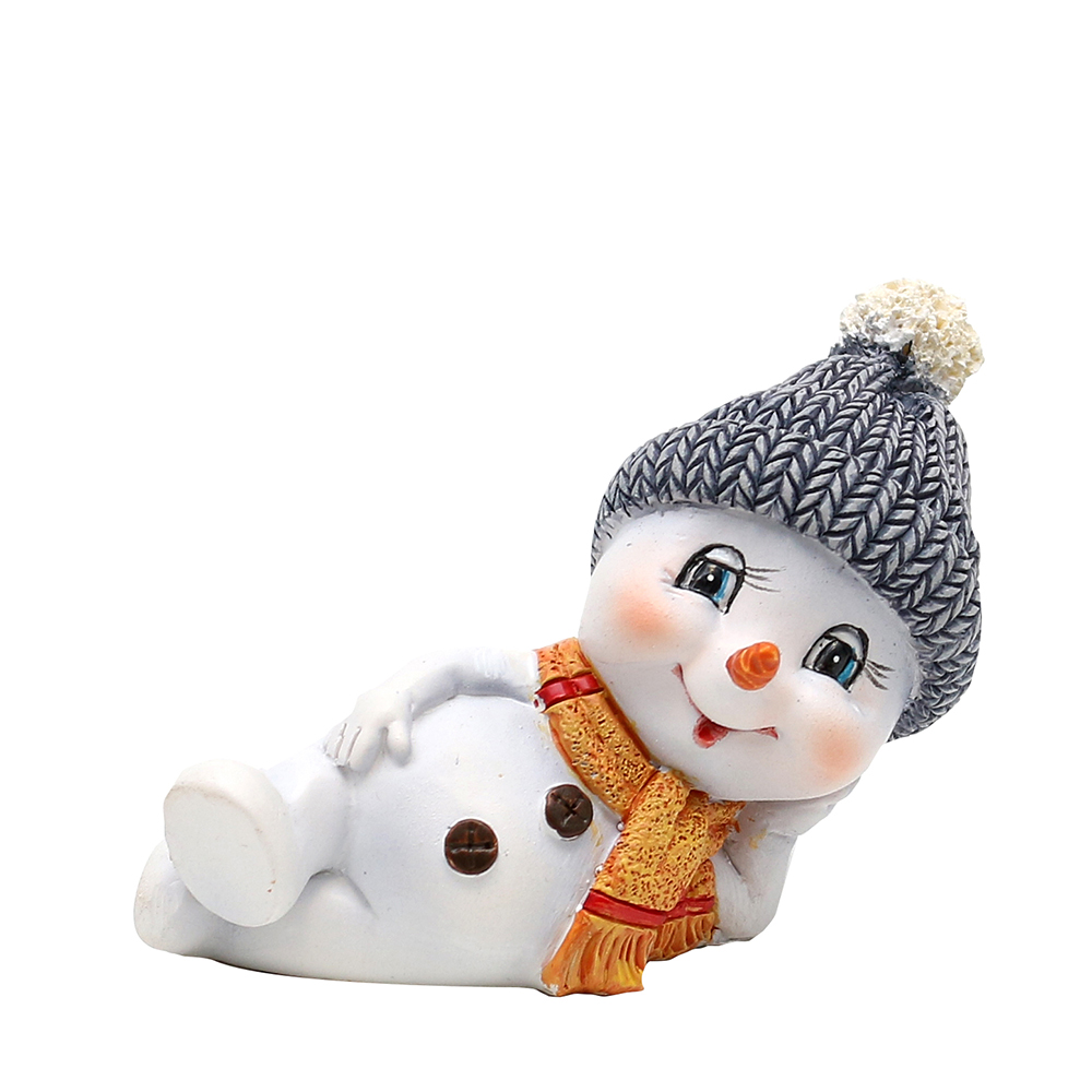 Schneekind mit Mütze & Schal grau 4,7x4,7x8 cm