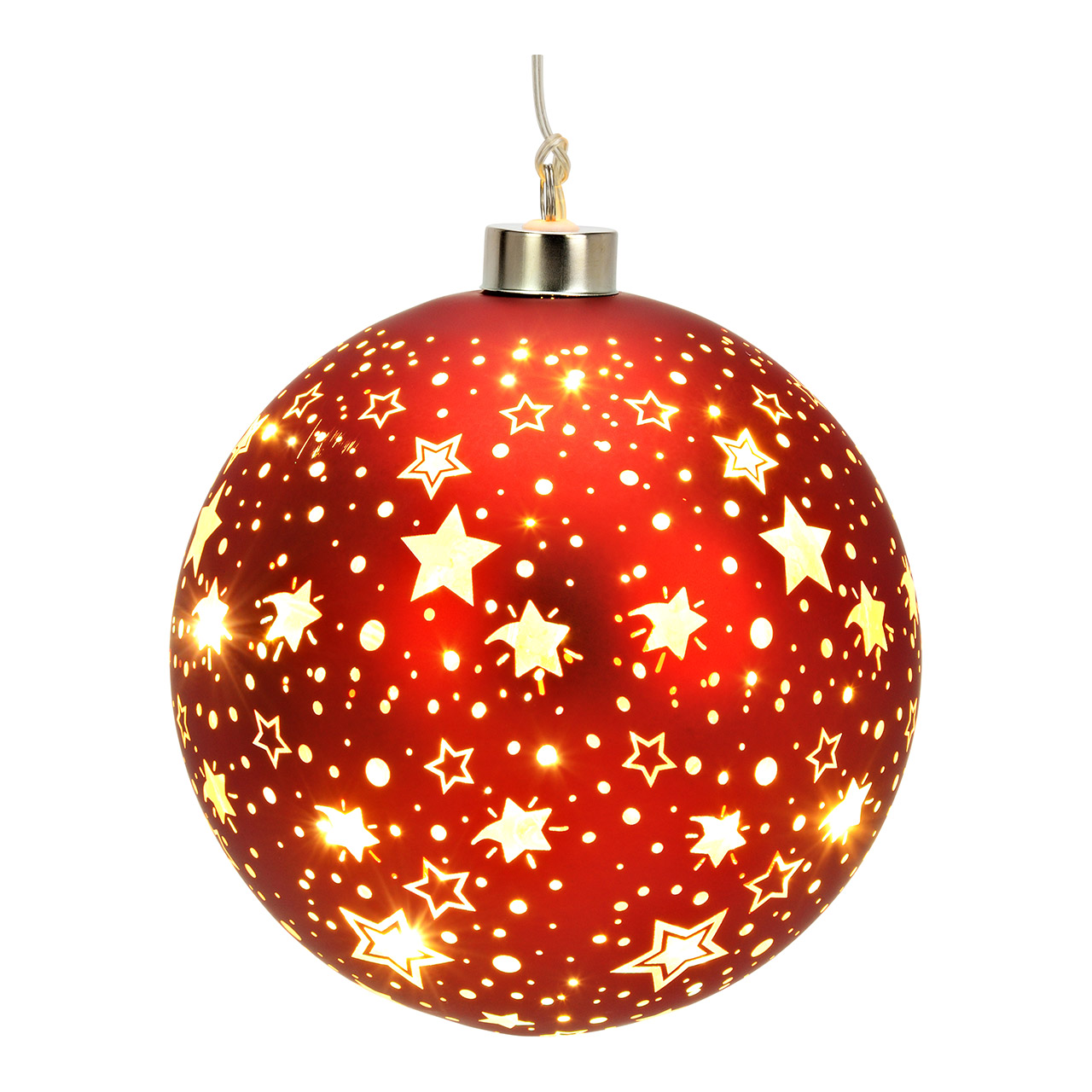 Lichterkugel Stern Dekor 15 cm rot