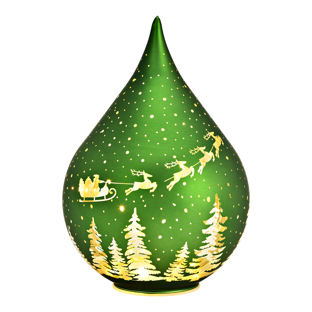 LED Leuchte Tropfen grün Weihnachtsdekor 14x20x14 cm