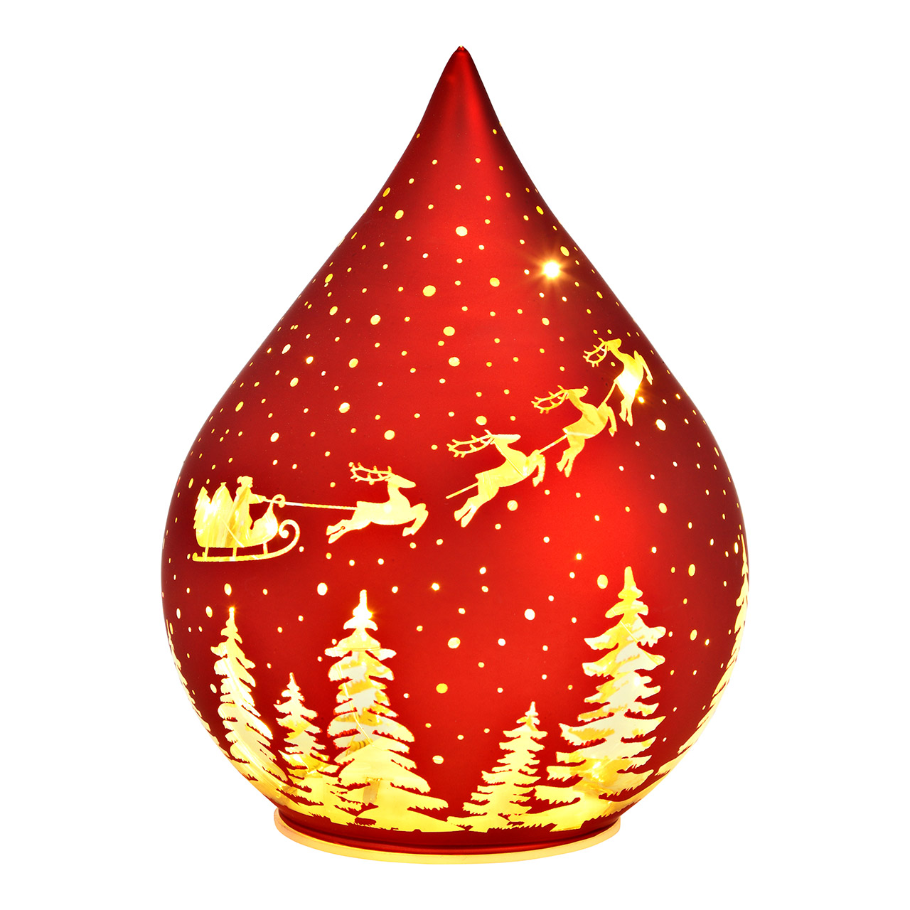 LED Leuchte Tropfen rot Weihnachtsdekor 11x16x11 cm