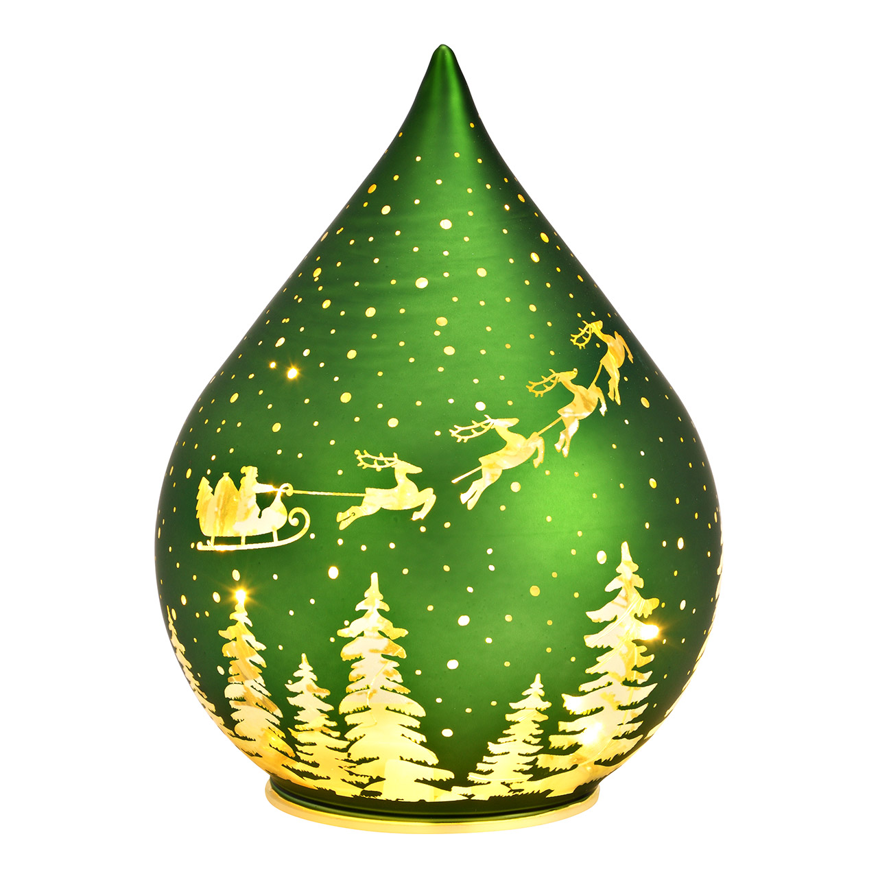 LED Leuchte Tropfen grün Weihnachtsdekor 11x16x11 cm