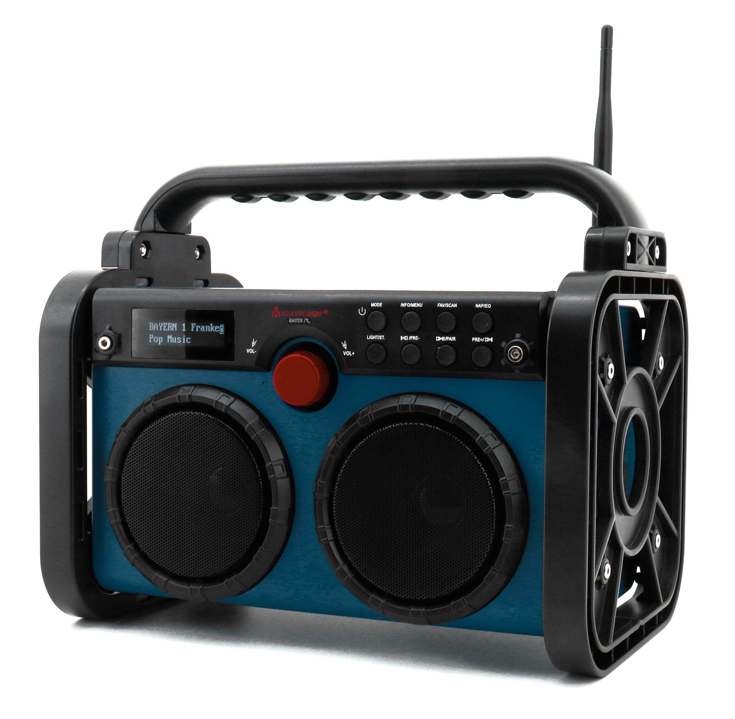 Soundmaster DAB85BL Stereo DAB+/UKW Baustellen-/Gartenradio mit Bluetooth®, LED-Arbeitsleuchte & Li-Ion Akku  - Bild 4